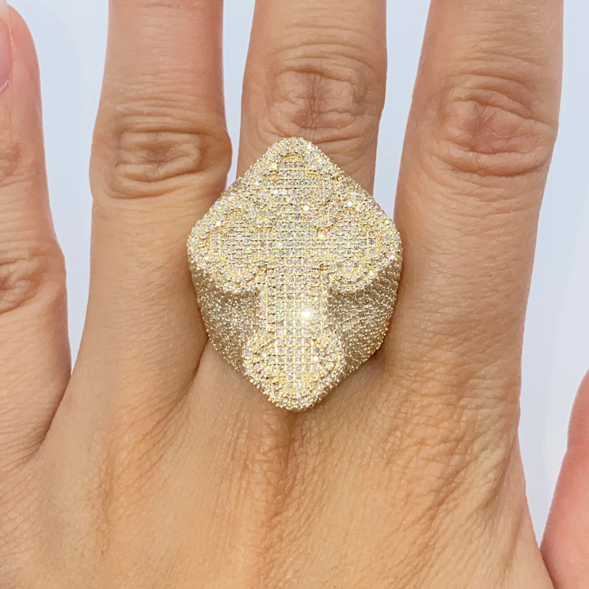 Iced Out Cross Ring - VVS Moissanite Diamond 925 Sterling Silver Custom Jewelry