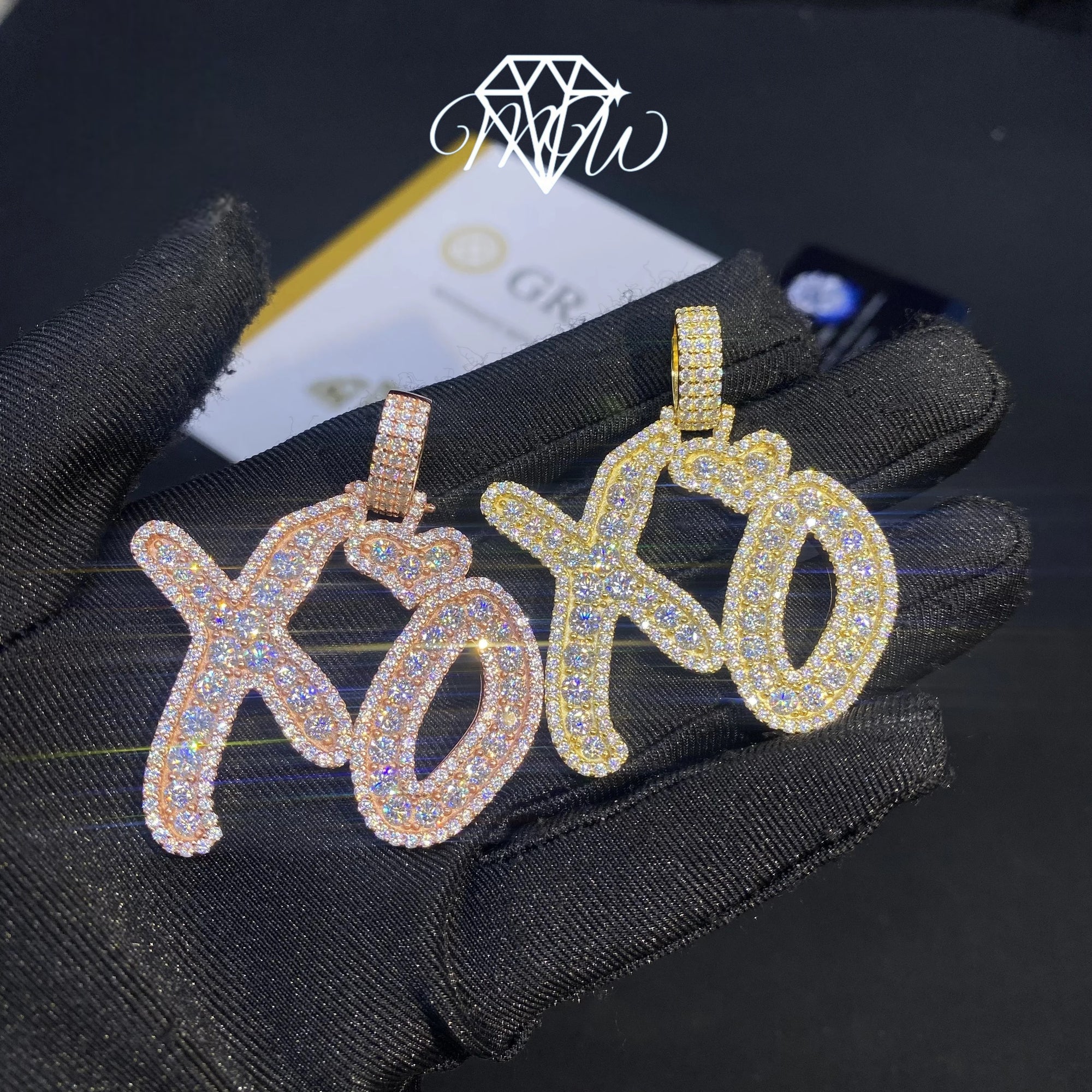 Custom XO Moissanite Pendant – 925 Silver Iced Out Hip Hop Jewelry GRA