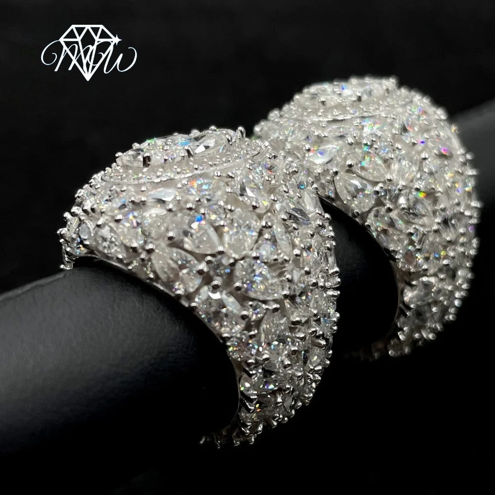 Gold Moissanite Men’s Ring – 925 Silver Iced Out Hip Hop Jewelry