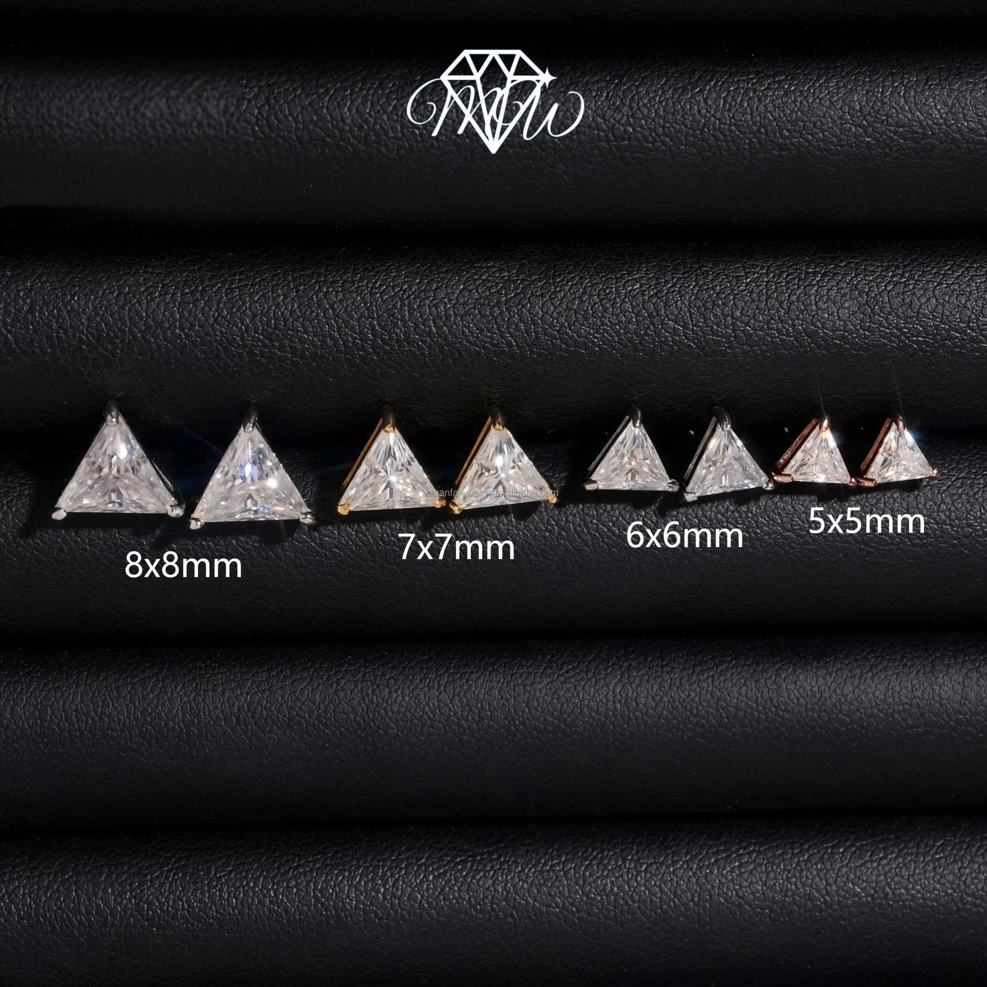 Triangle Cut Moissanite Stud Earrings – VVS Iced Out 925 Silver & Gold Plated