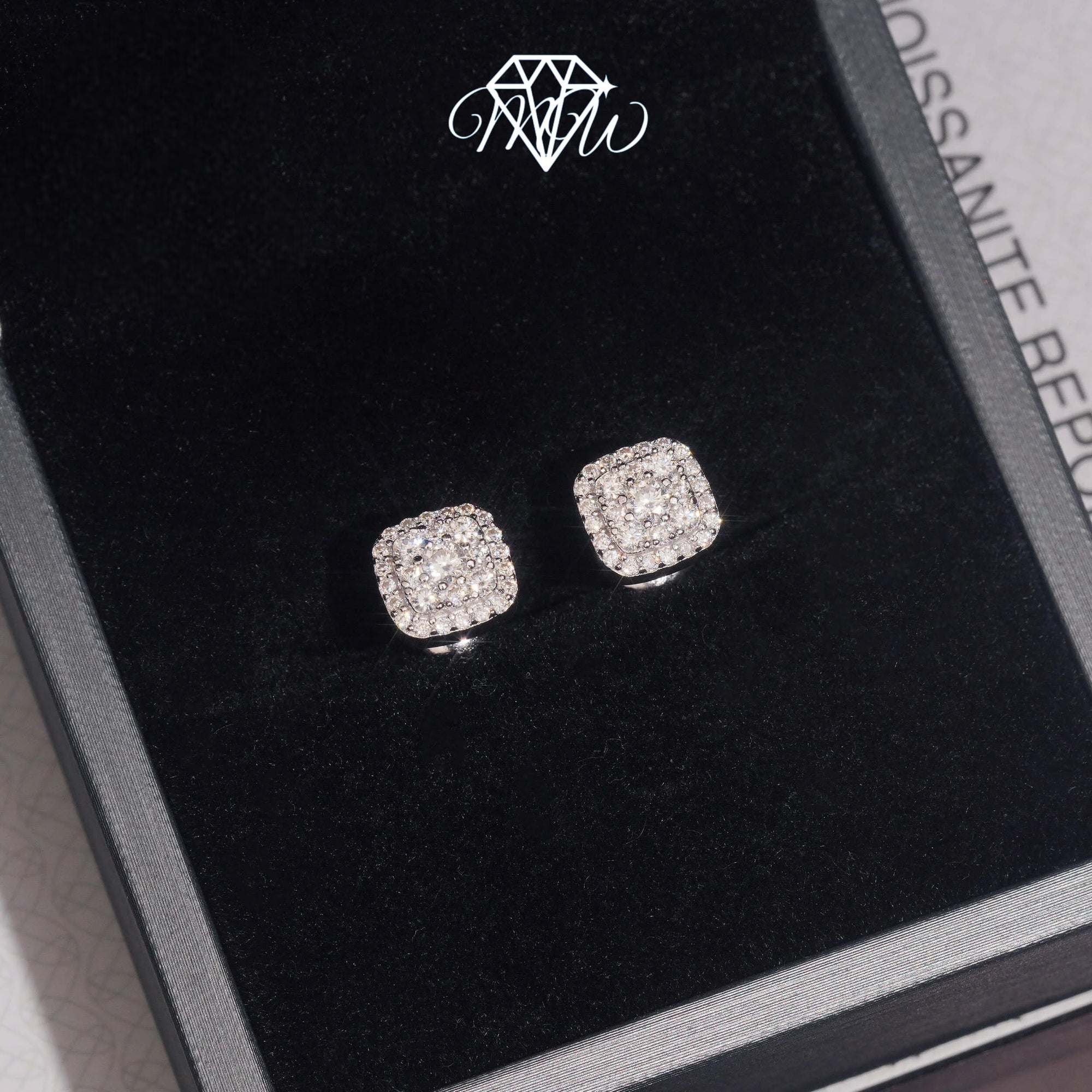 925 Silver Hip Hop Iced Out Moissanite Earrings – VVS Diamond 8mm Studs, Unisex Gold Plated