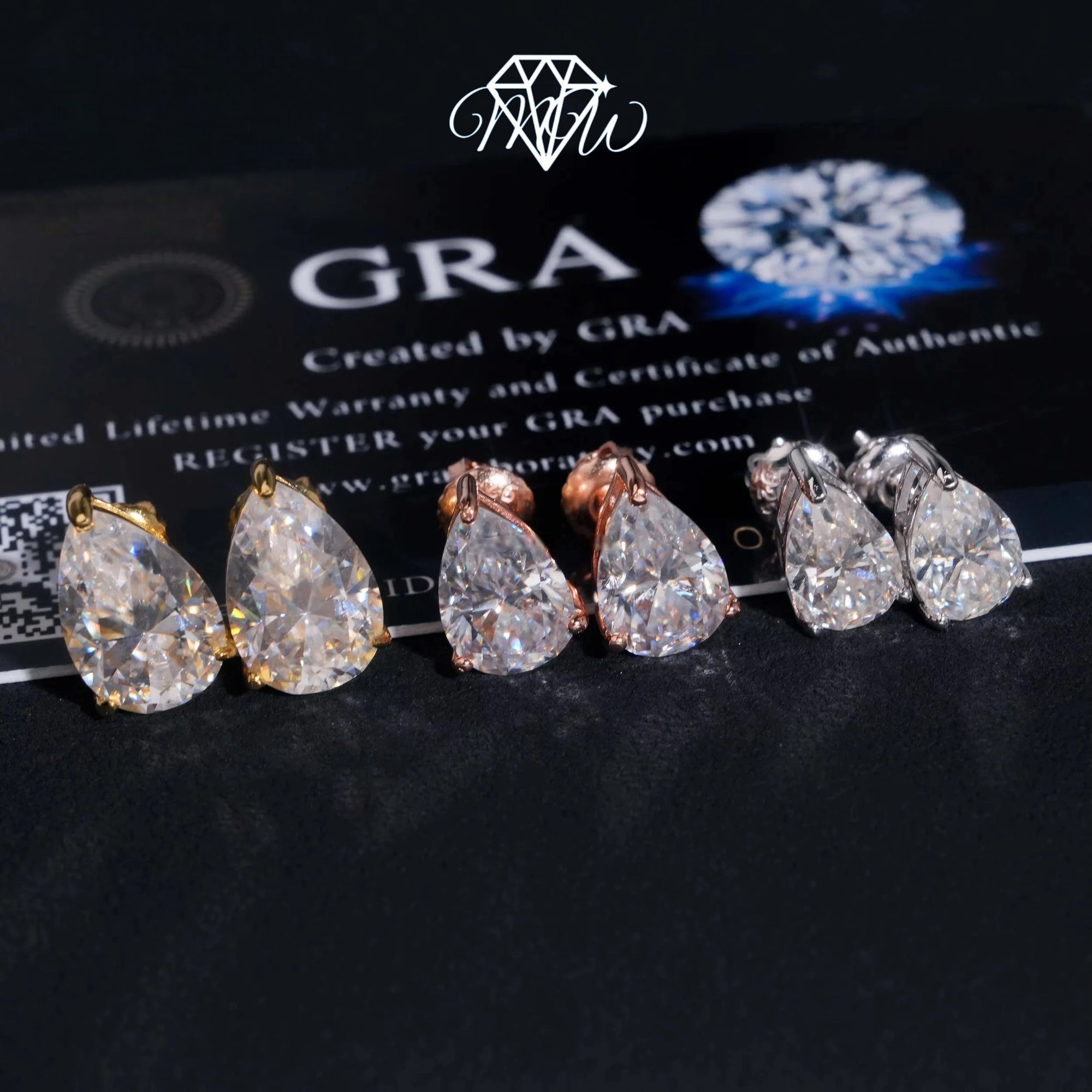 Pear Cut Moissanite Stud Earrings – VVS Iced Out 925 Silver & Gold Plated