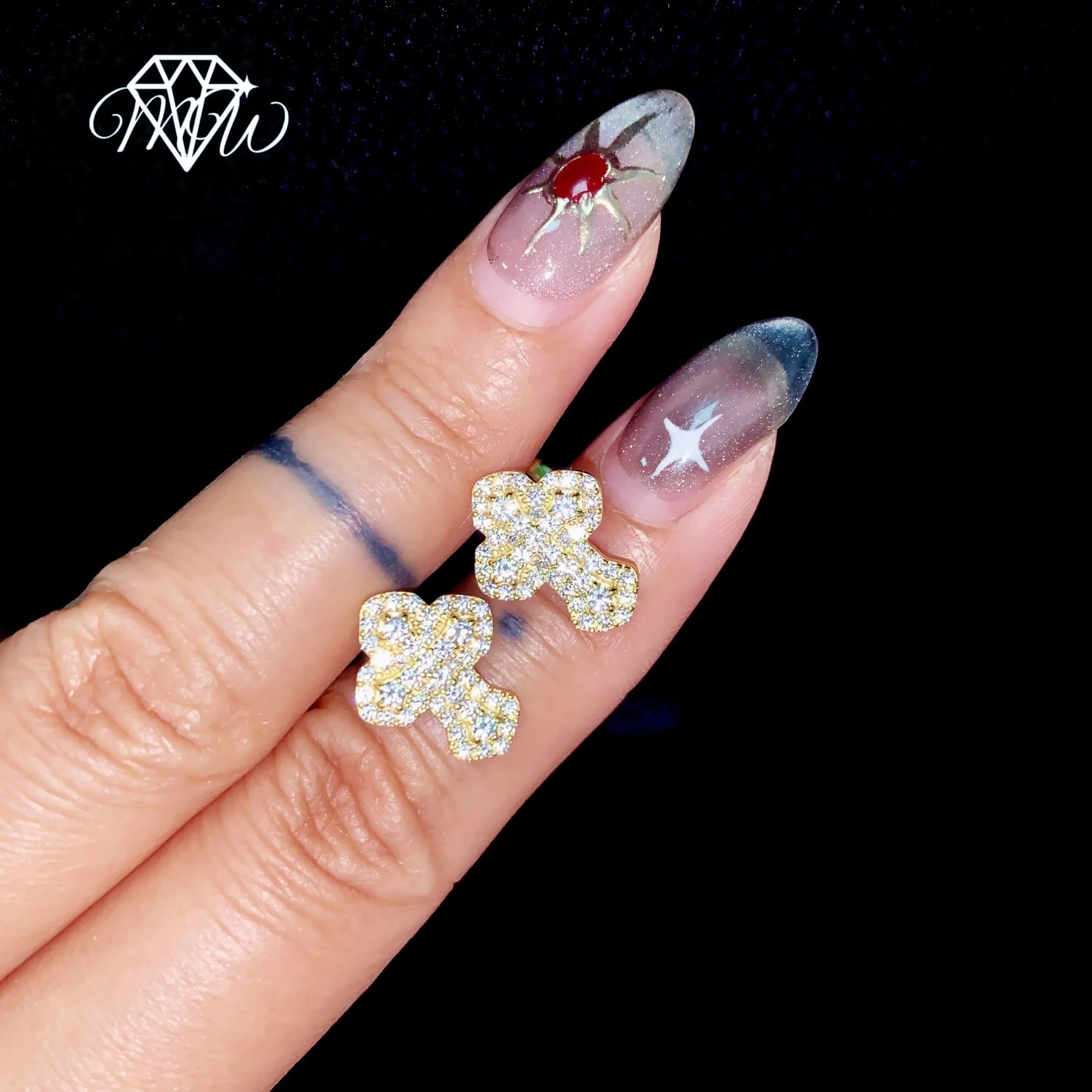 Iced Out Moissanite Cross Earrings - VVS Hip Hop Hoops in 925 Silver with Gold Plating