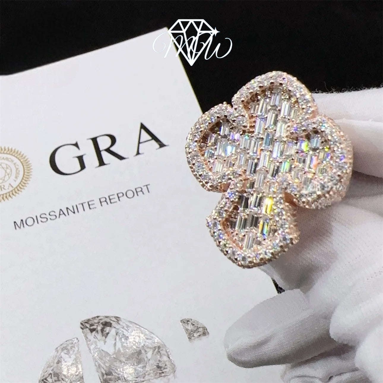 925 Silver VVS Moissanite Cross Ring – Iced Out Hip Hop Jewelry