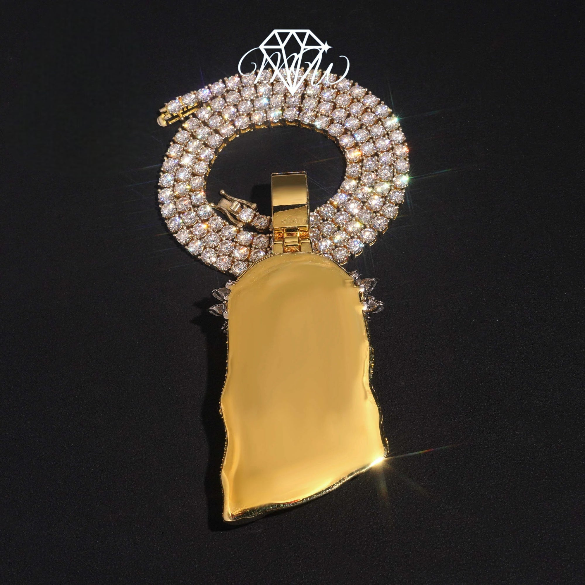 Custom Jesus Pendant – 18K Gold Plated 925 Silver VVS Moissanite GRA