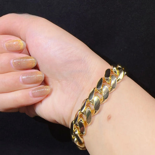 12mm Gold-Plated Moissanite Cuban Bracelet – VVS Iced 925 Silver Hip Hop Jewelry