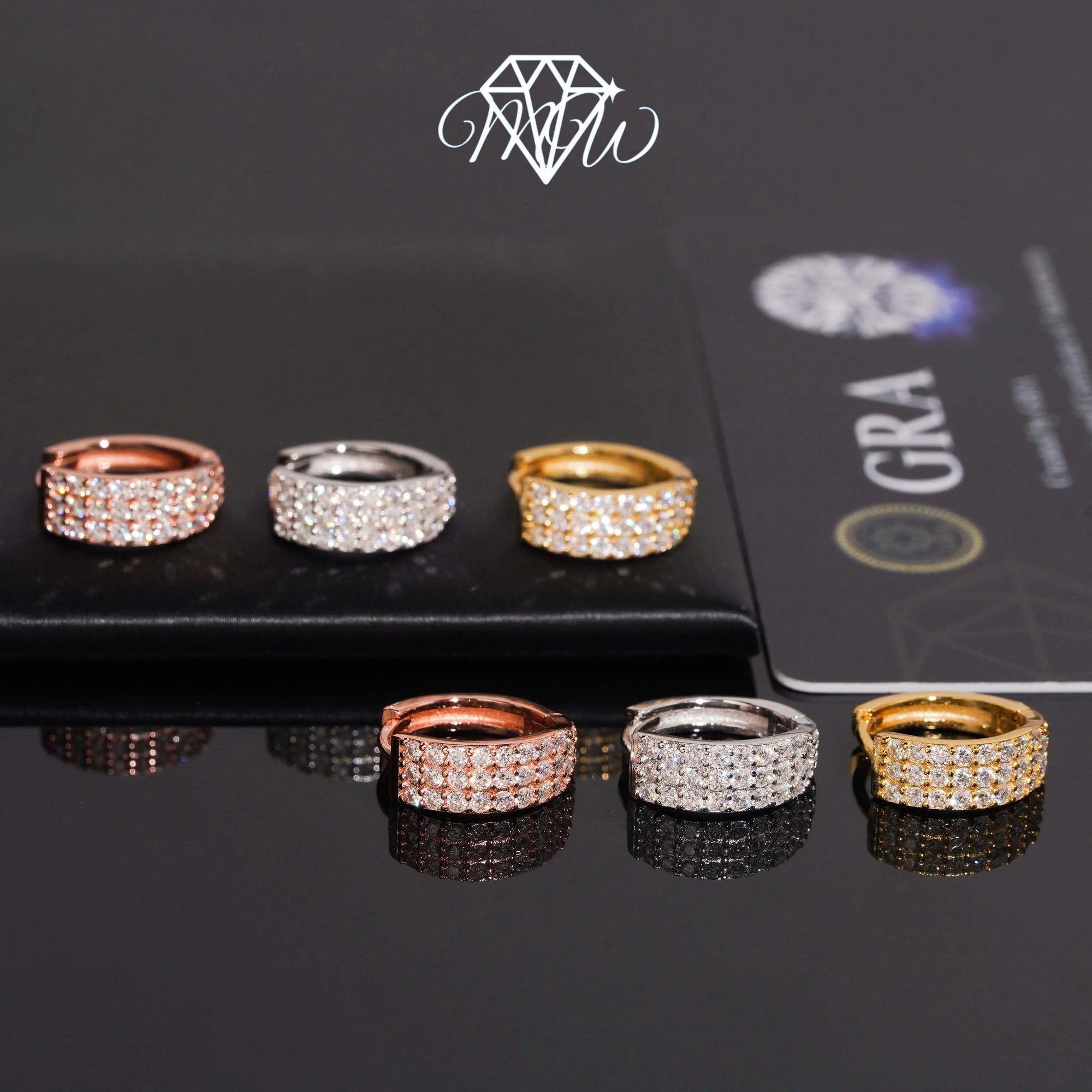 Moissanite Hoop Earrings – Iced Out Hip Hop Jewelry in 925 Sterling Silver with VVS Stones & Gold Plated