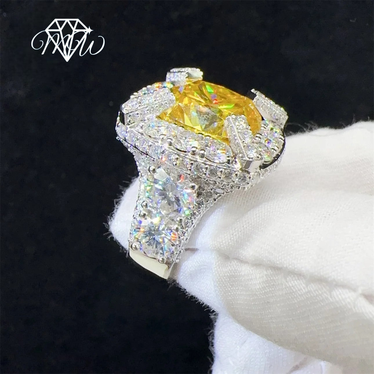 925 Silver VVS Moissanite Men’s Ring – Iced Out Hip Hop Jewelry