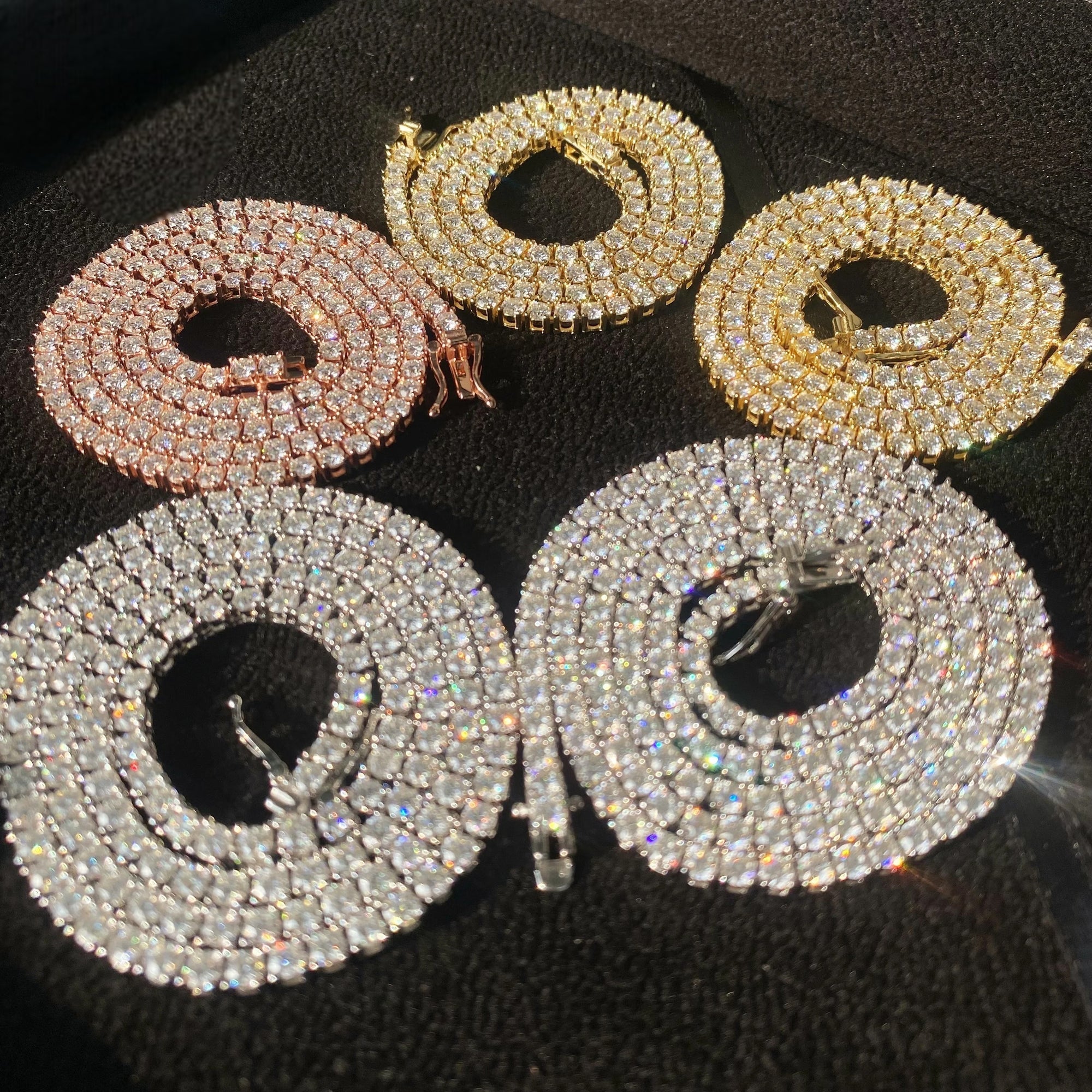 925 Silver Moissanite Tennis Chain and Bracelet – VVS Iced Out Choker Necklace and Bracelet (2–6.5mm)