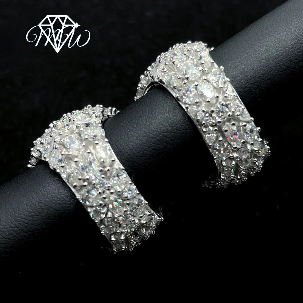 Gold Moissanite Men’s Ring – 925 Silver Iced Out Hip Hop Jewelry