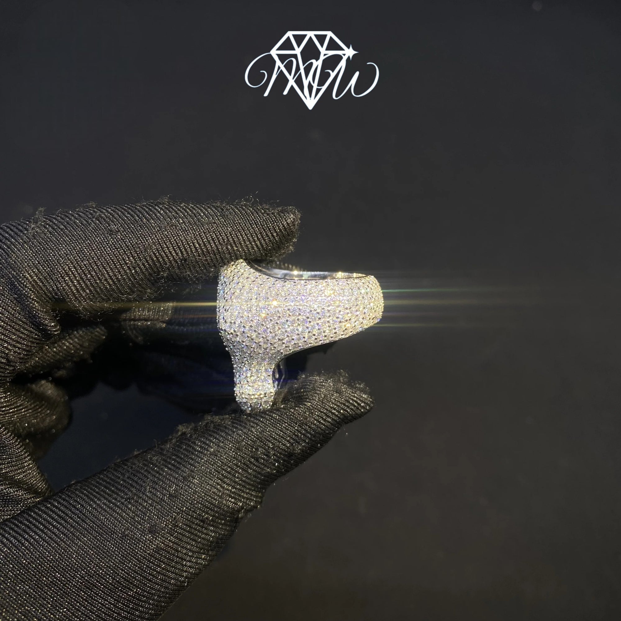 2 Tone Moissanite Cross Ring – Iced Out Baguette Hip Hop Men’s Jewelry