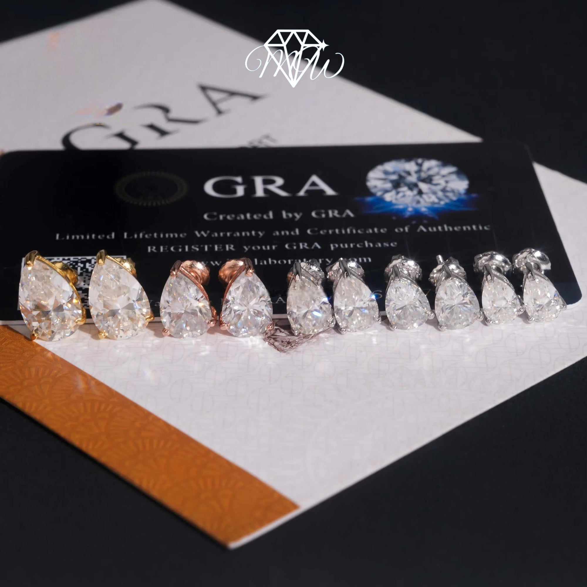 Pear Cut Moissanite Stud Earrings – VVS Iced Out 925 Silver & Gold Plated