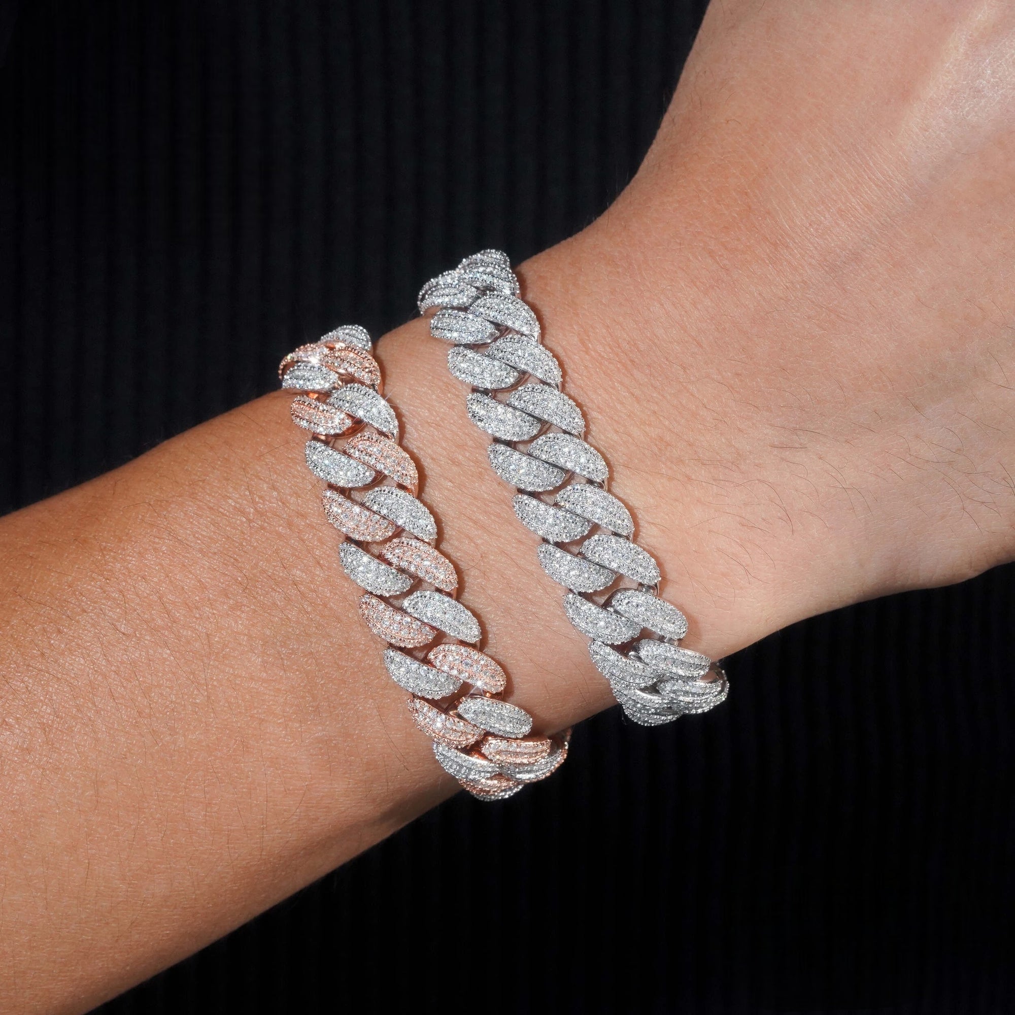 VVS Moissanite Cross Bracelet – 13mm Cuban Link Chain with VVS Diamonds