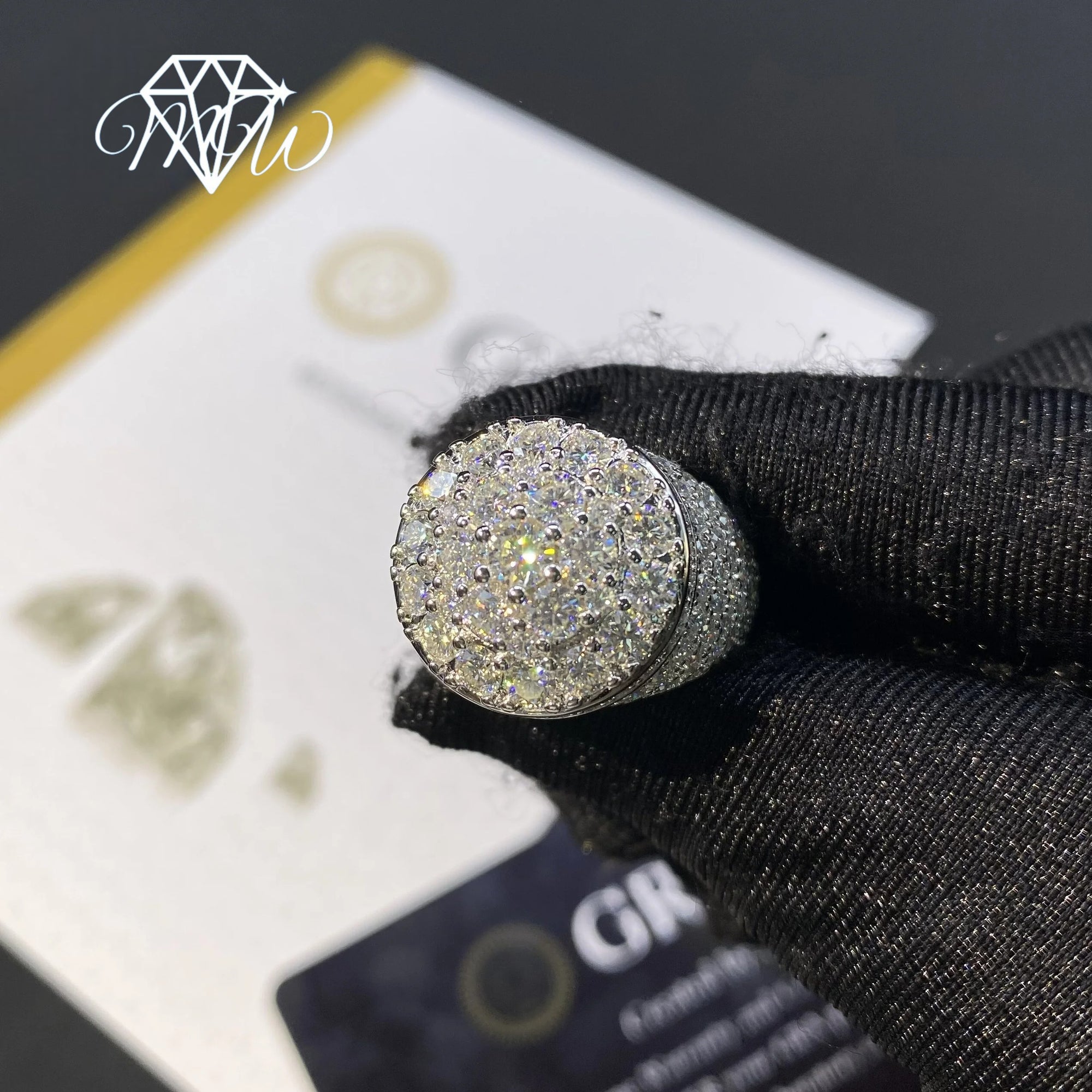 VVS Moissanite Men’s Ring – 925 Silver Iced Out Hip Hop Jewelry