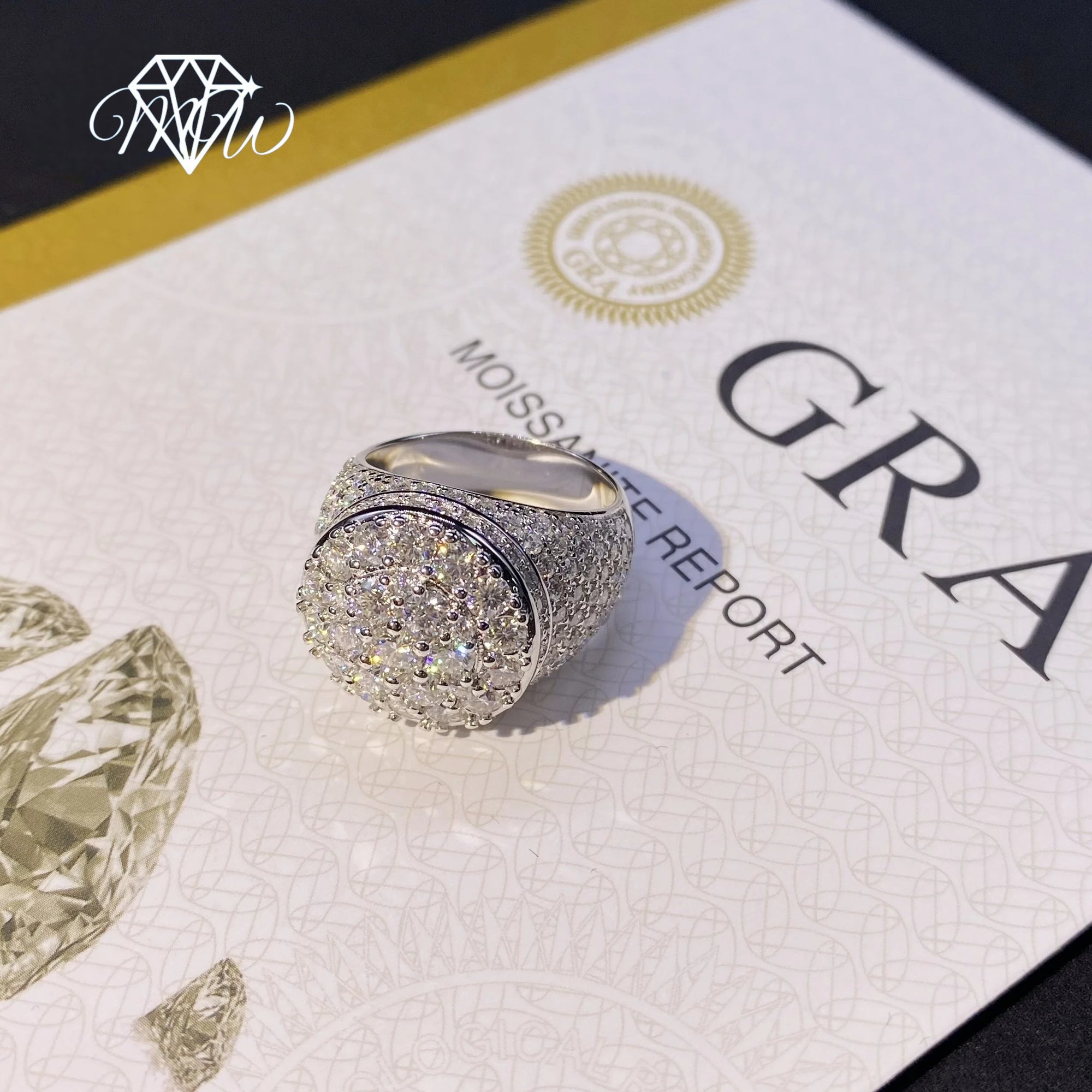 VVS Moissanite Men’s Ring – 925 Silver Iced Out Hip Hop Jewelry