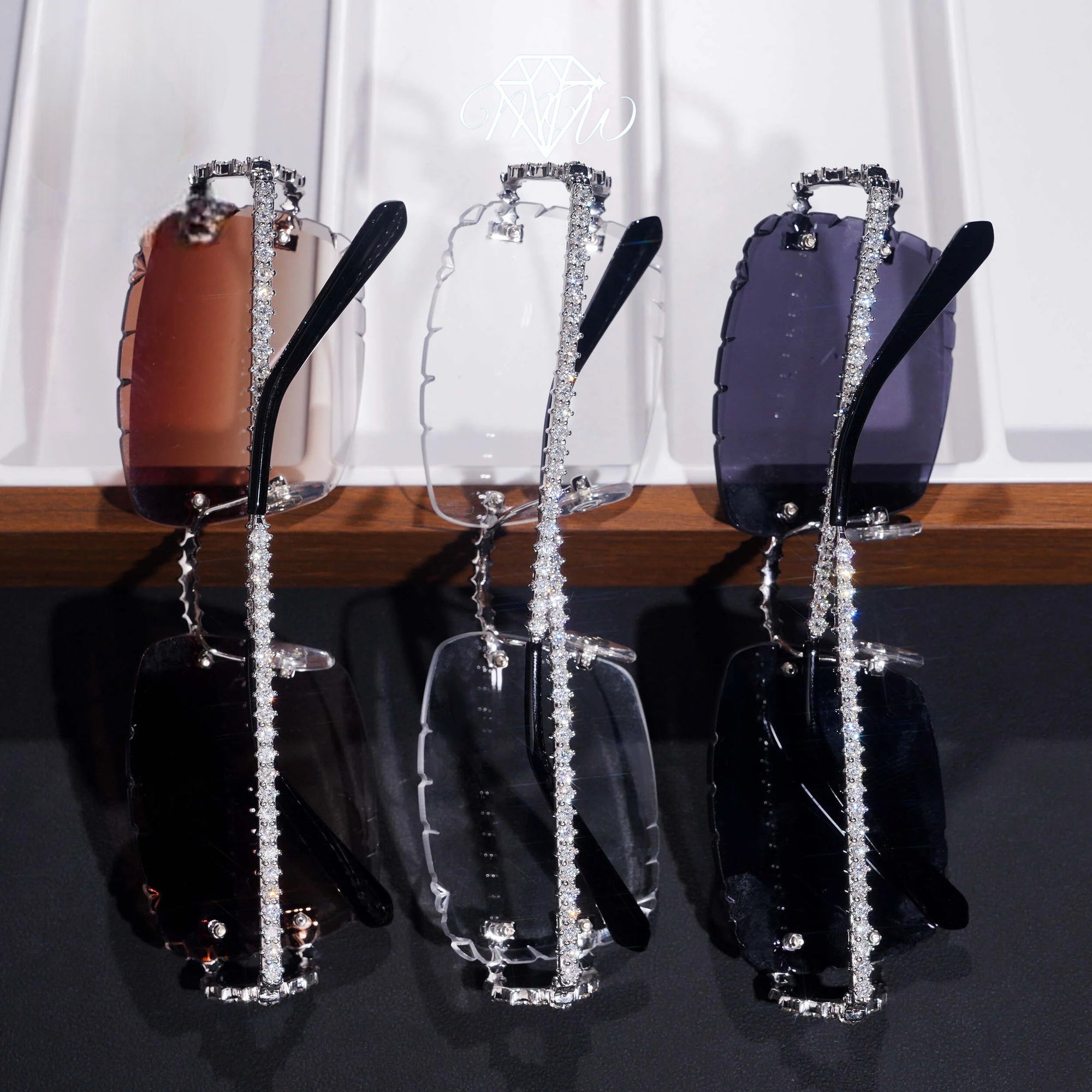 VVS Moissanite Iced Out Sunglasses – 925 Silver & Gold Plated