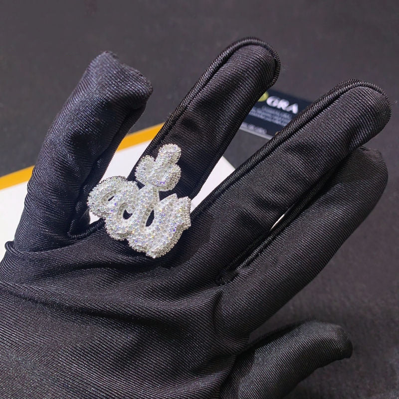 Baguette Style Iced Out VVS Moissanite - Custom 925 Sterling Silver Allah Diamond Ring