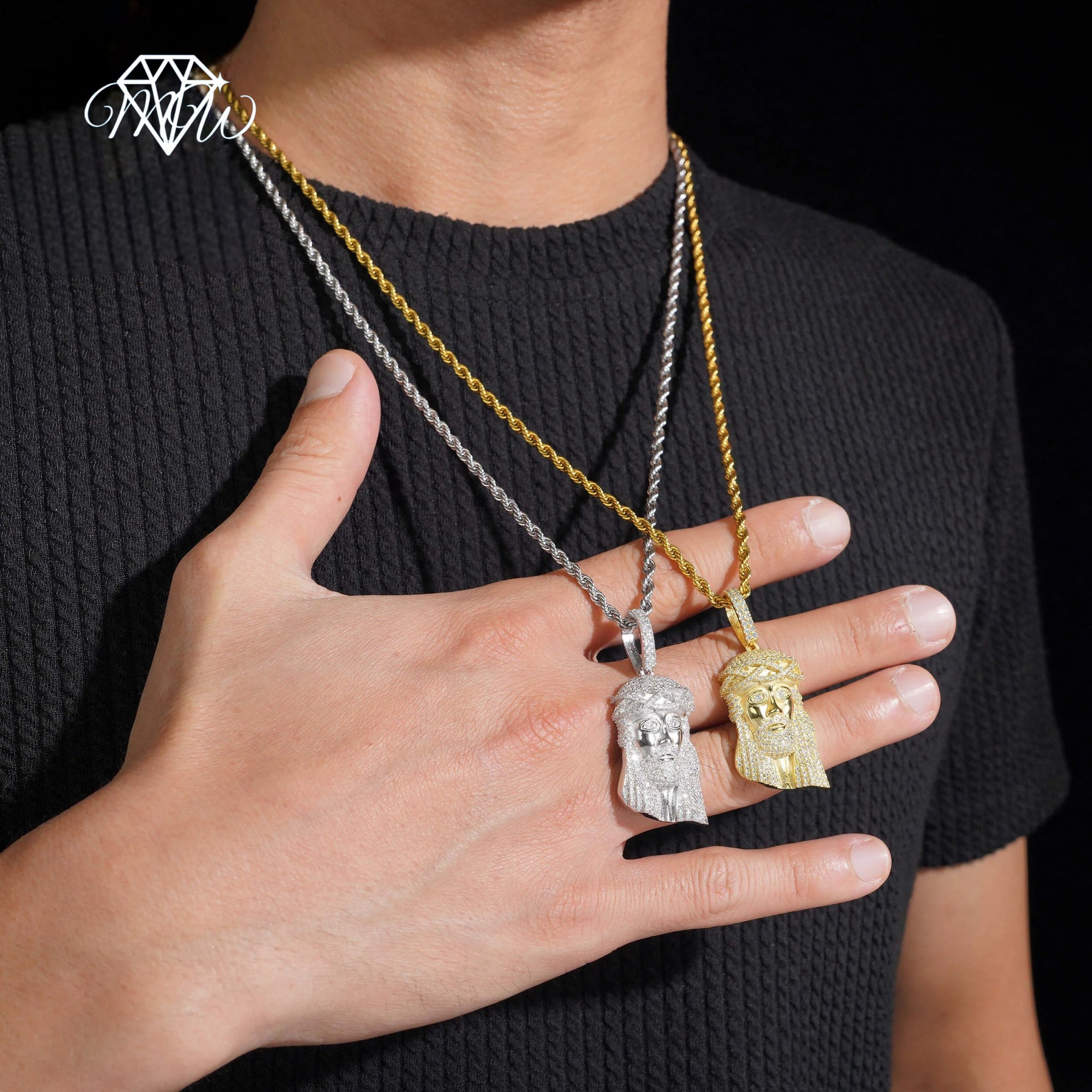 18K Gold Plated Jesus Pendant – 925 Silver VVS Moissanite GRA Certified