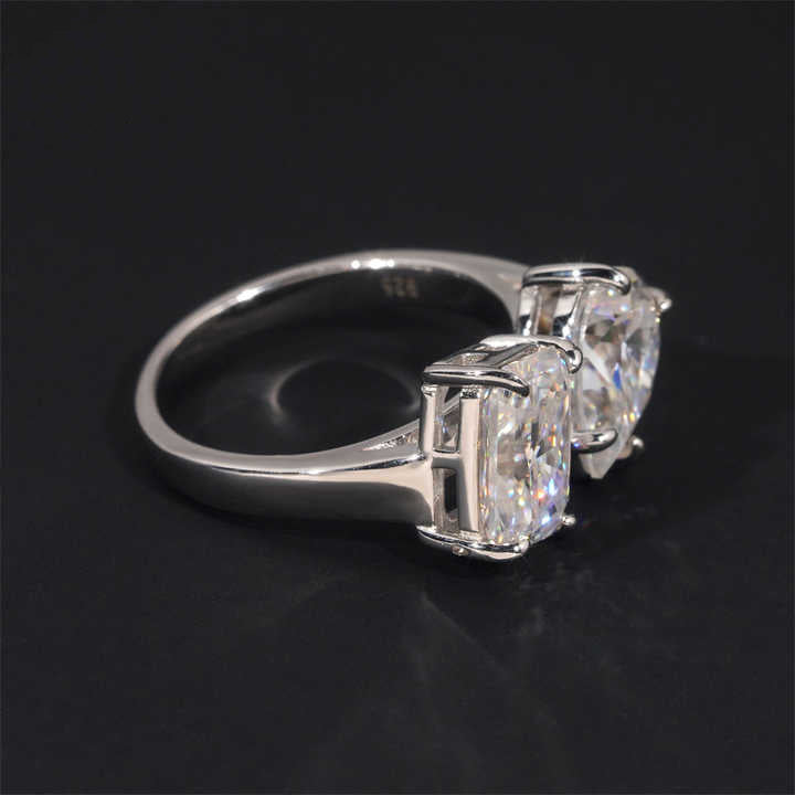 Radiant Cut VVS Moissanite Engagement Ring – 925 Sterling Silver Wedding Ring