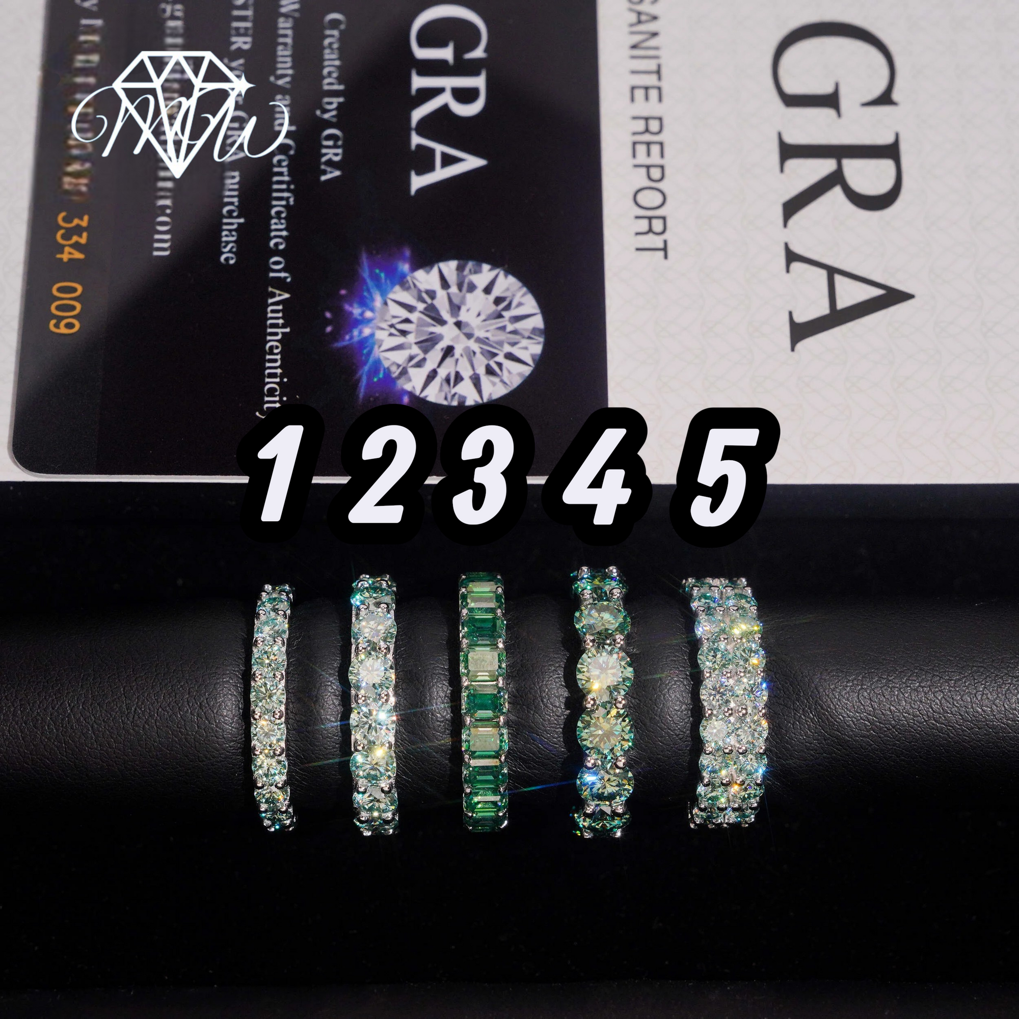 Moissanite Eternity Ring – 925 Silver Gold Plated Hip Hop