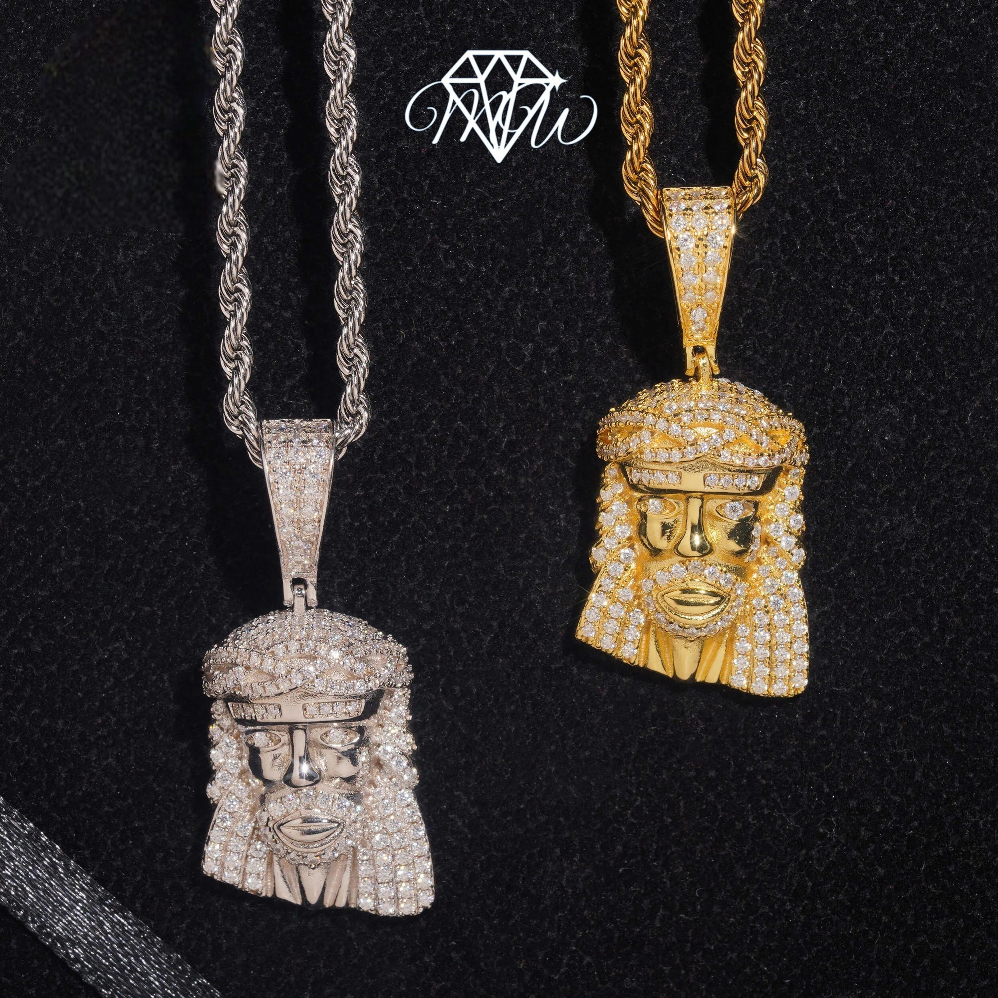 18K Gold Plated Jesus Pendant – 925 Silver VVS Moissanite GRA Certified