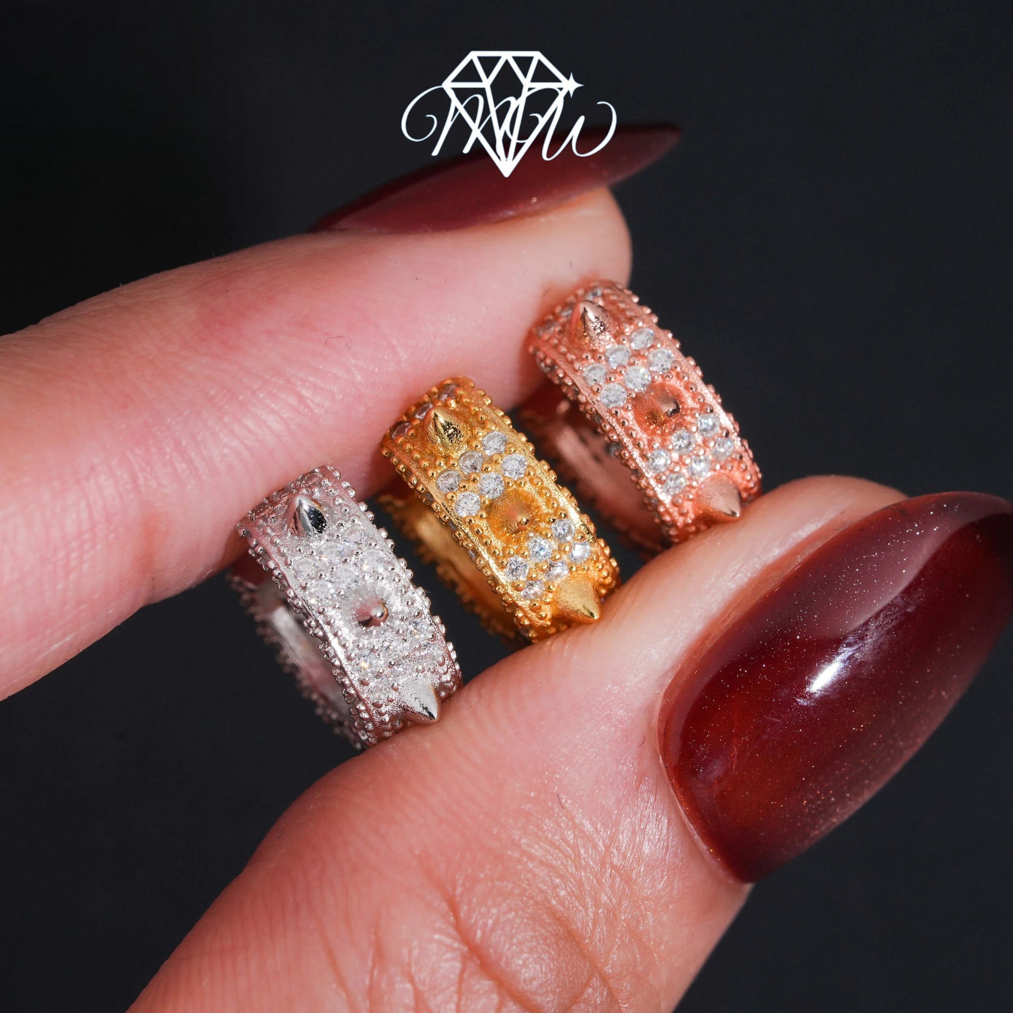 Luxury Iced Out Moissanite Spike Hoop Earrings – VVS Hip Hop Jewelry in 925 Sterling Silver with Gold Plated Options for Men & Women