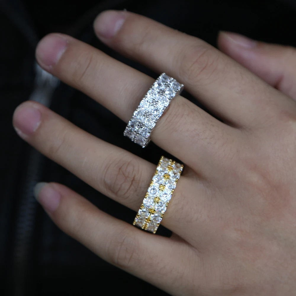 VVS Moissanite Luxury Multi‑Row Eternity Band – 925 Sterling Silver