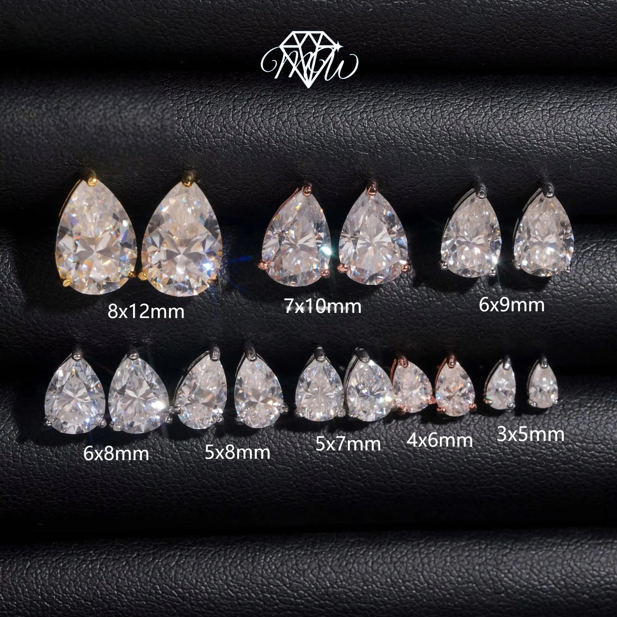 Pear Cut Moissanite Stud Earrings – VVS Iced Out 925 Silver & Gold Plated