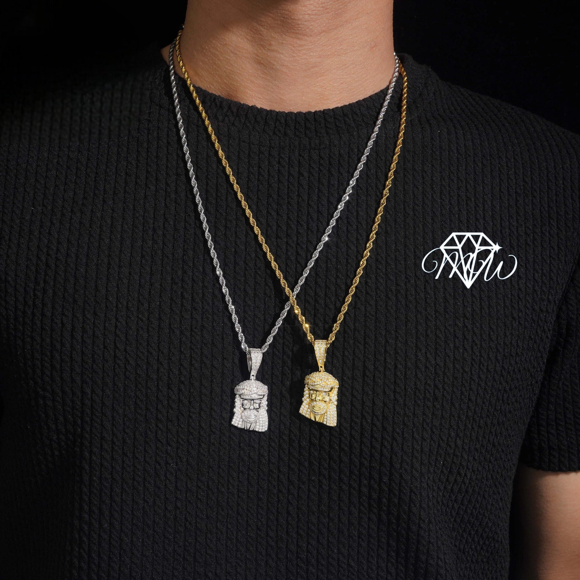 18K Gold Plated Jesus Pendant – 925 Silver VVS Moissanite GRA Certified