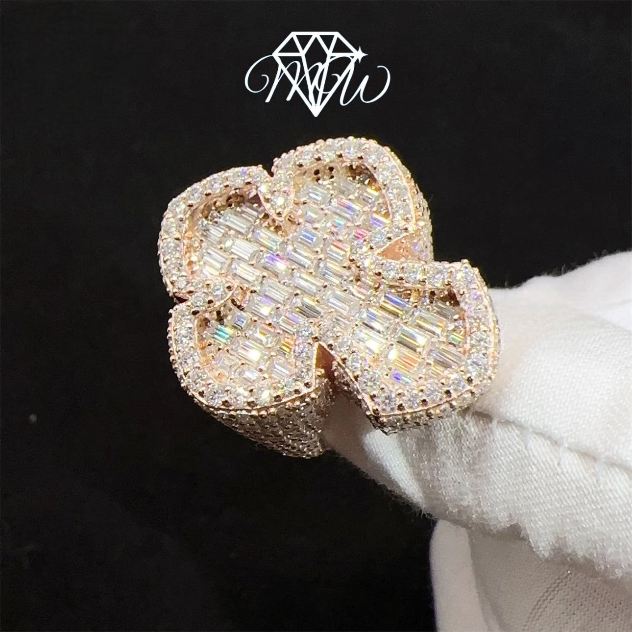 925 Silver VVS Moissanite Cross Ring – Iced Out Hip Hop Jewelry