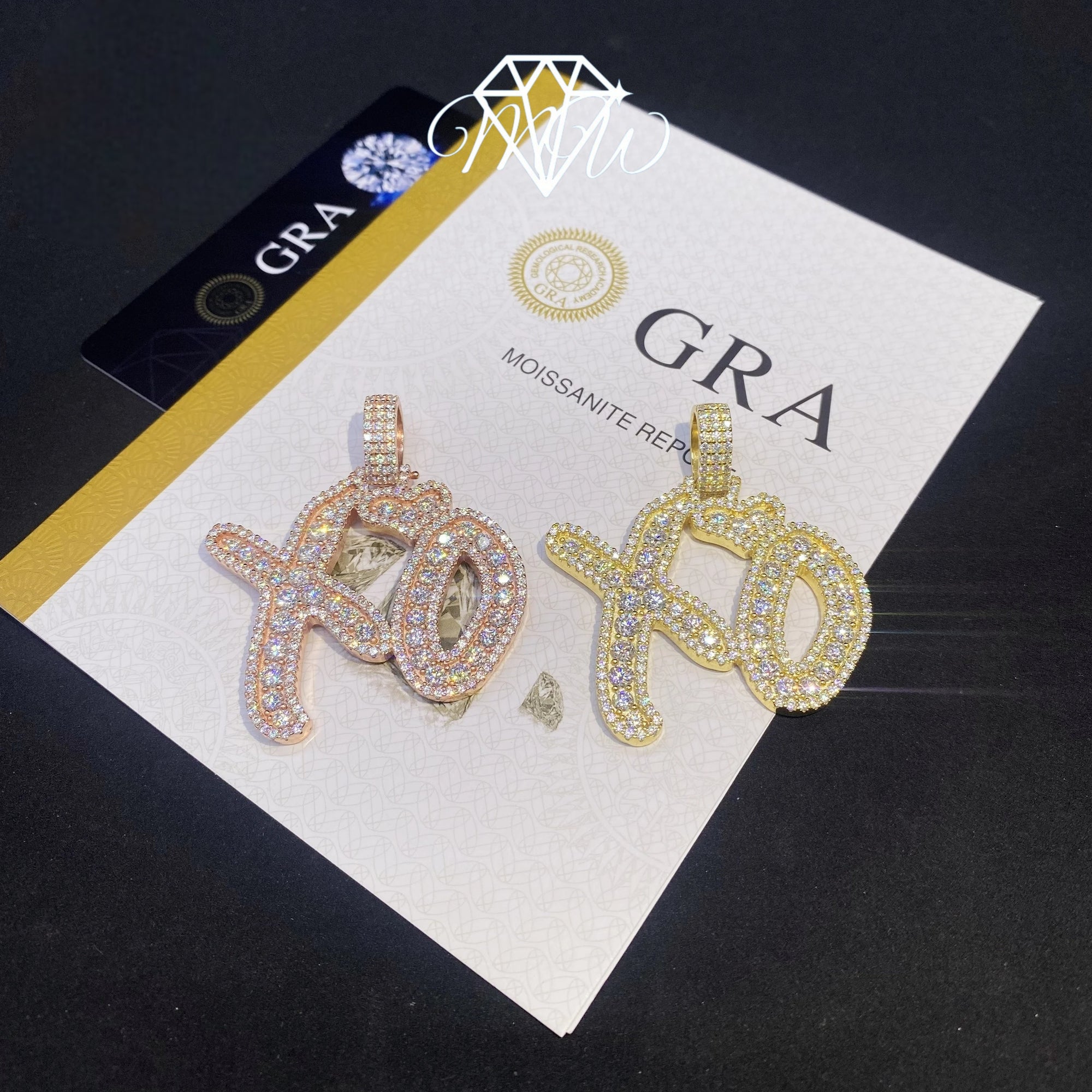 Custom XO Moissanite Pendant – 925 Silver Iced Out Hip Hop Jewelry GRA