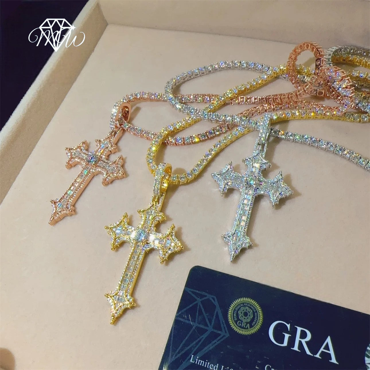 925 Silver D Color VVS Moissanite Cross Pendant – Hip Hop Iced Jewelry