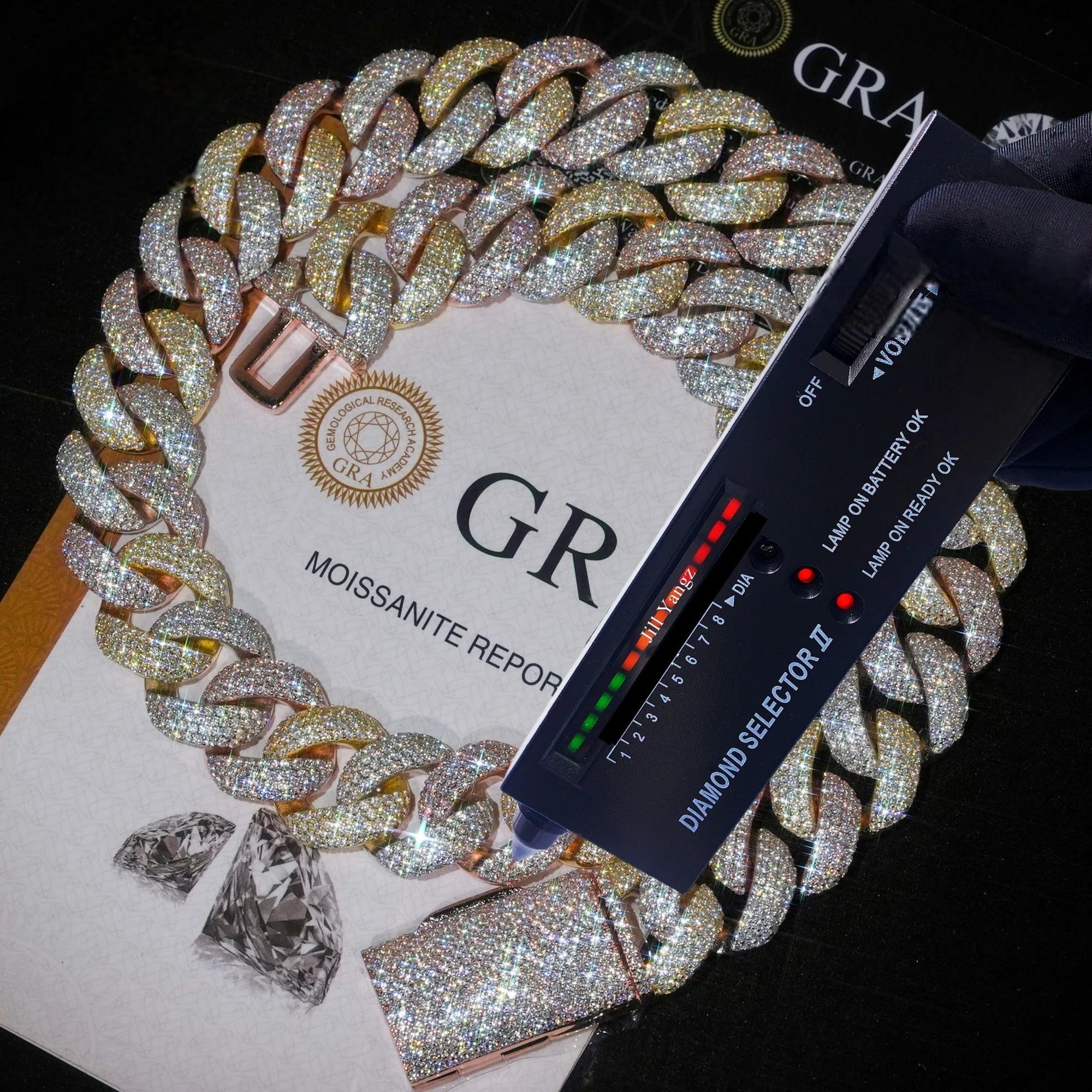 18mm 3-Tone Rainbow Moissanite Cuban Link Chain – VVS Iced Out Miami Style