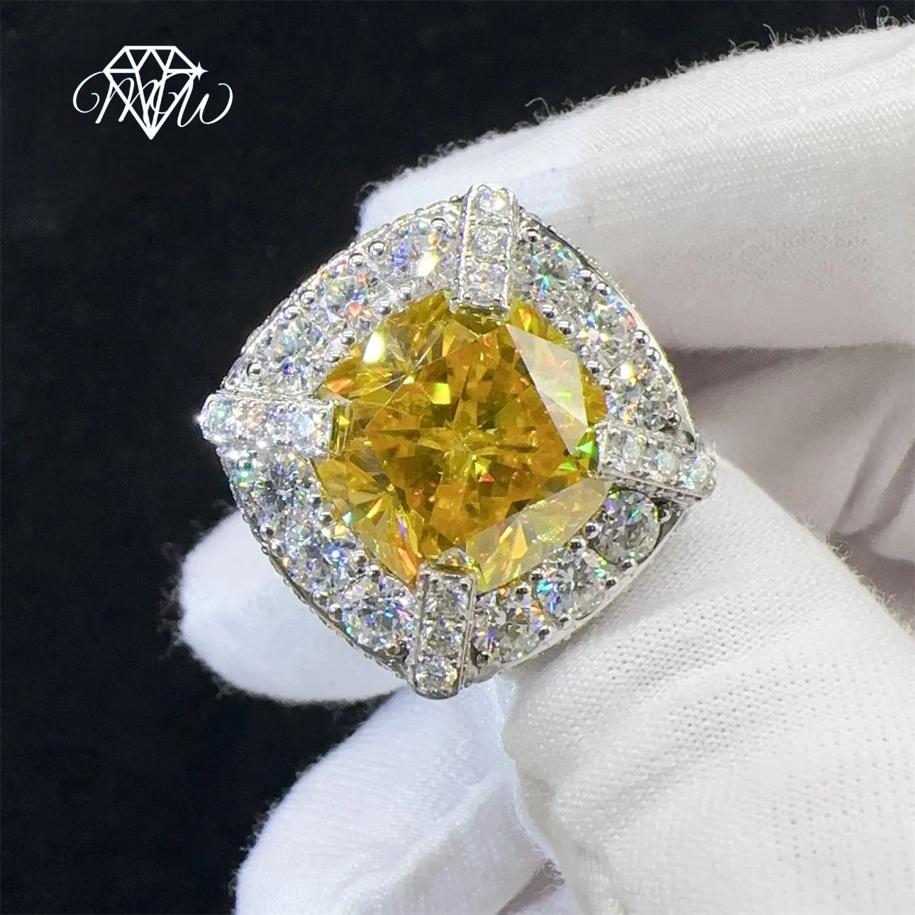 925 Silver VVS Moissanite Men’s Ring – Iced Out Hip Hop Jewelry