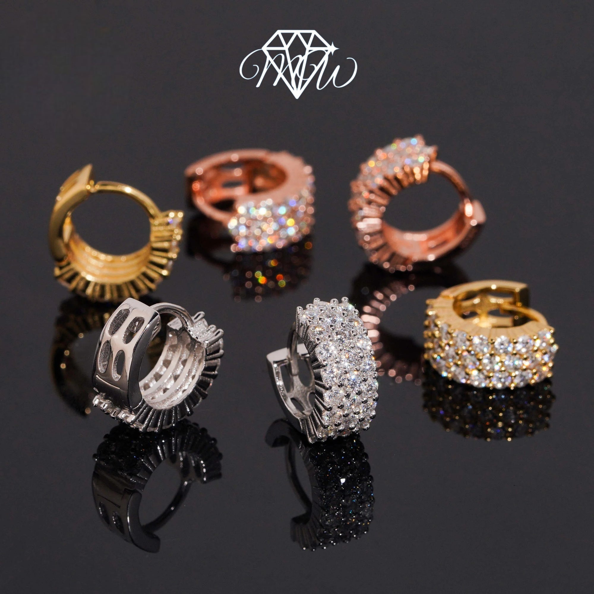 Iced Out Moissanite Hoop Earrings for Women – VVS Hip Hop Jewelry in 925 Sterling Silver with Gold Plated Finish