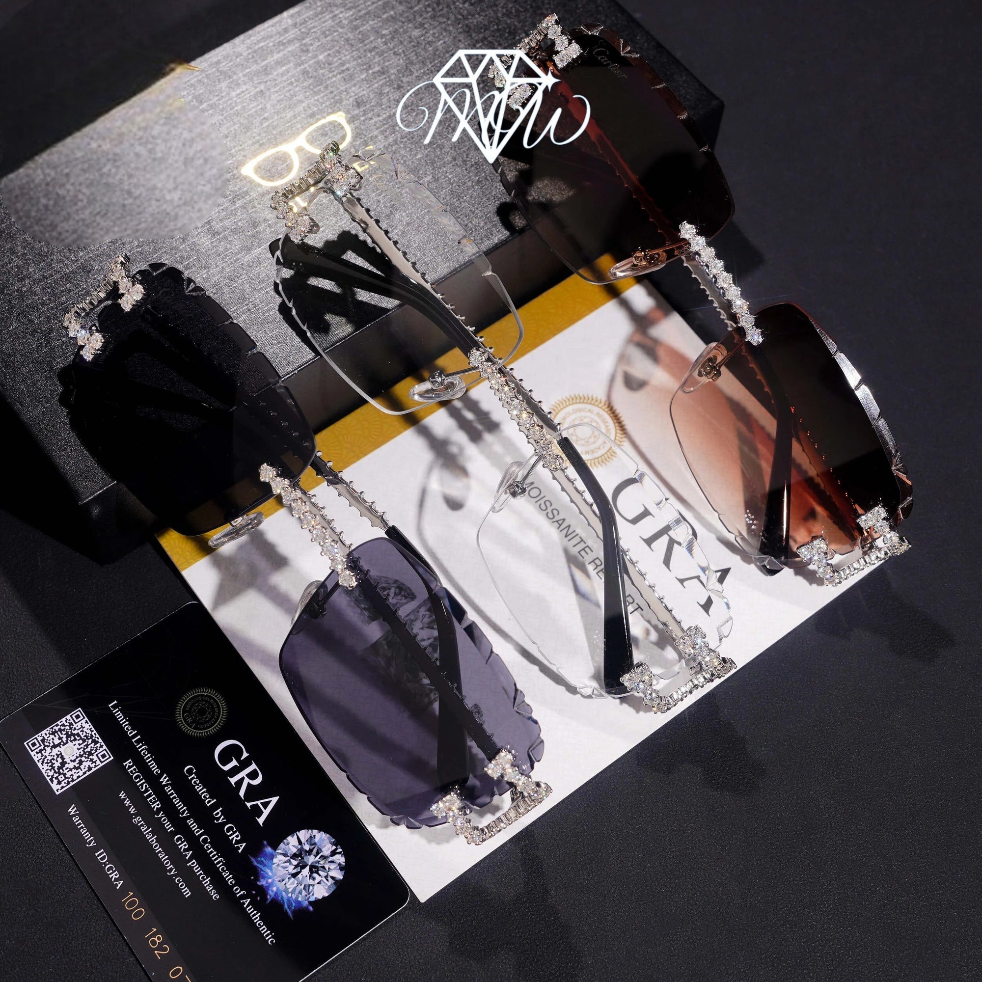 VVS Moissanite Iced Out Sunglasses – 925 Silver & Gold Plated