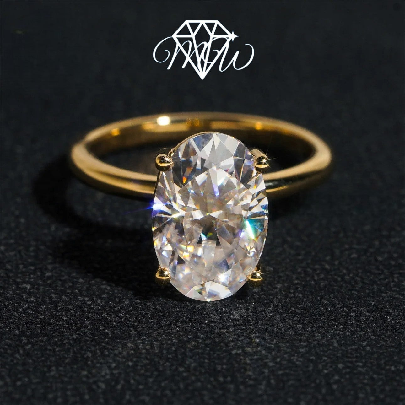 10K Yellow Gold Moissanite Engagement Ring –  Luxury