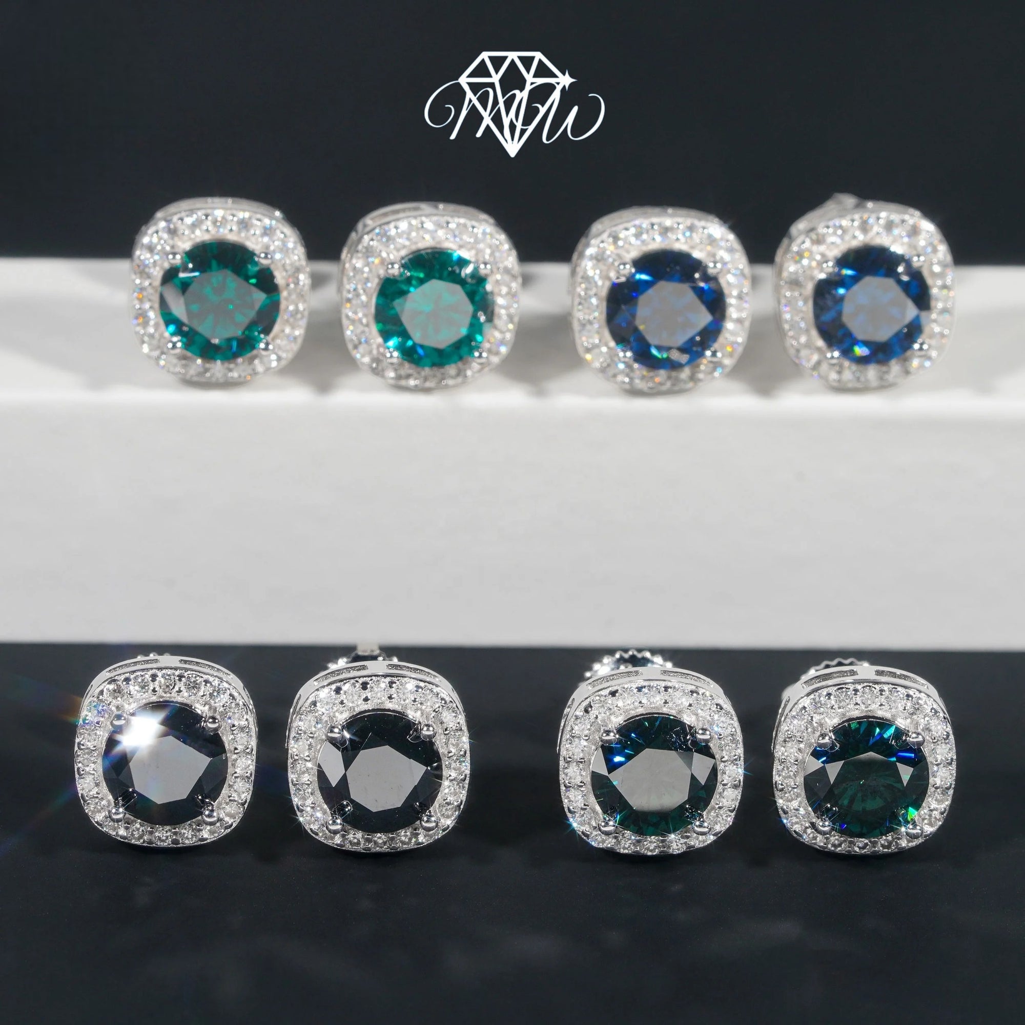 Moissanite Diamond Stud Earrings – VVS Iced Out 925 Silver & Gold Plated