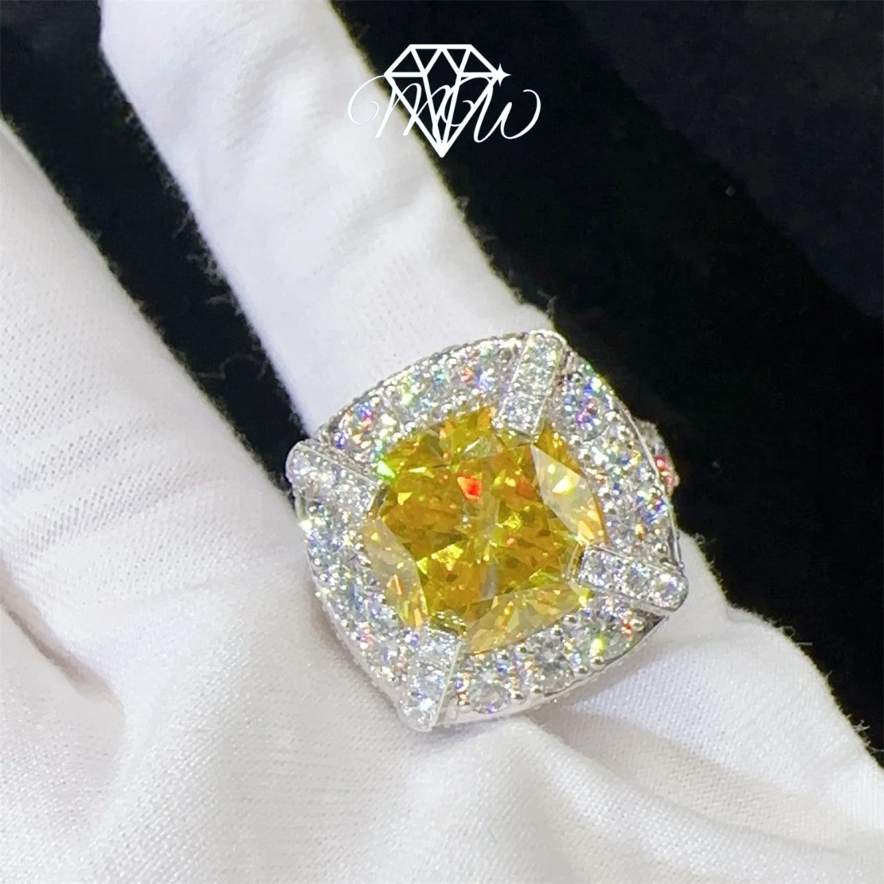 925 Silver VVS Moissanite Men’s Ring – Iced Out Hip Hop Jewelry