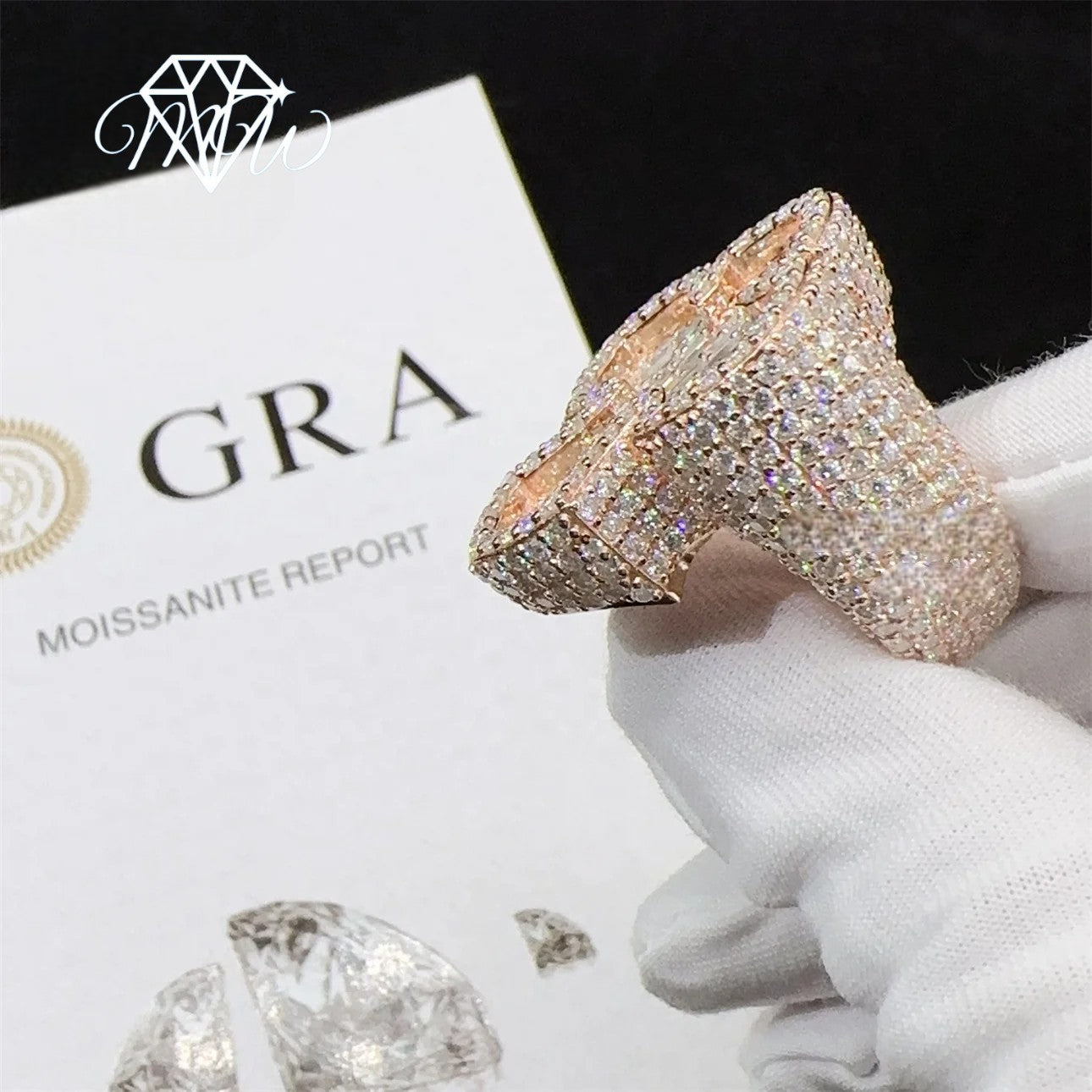 925 Silver VVS Moissanite Cross Ring – Iced Out Hip Hop Jewelry