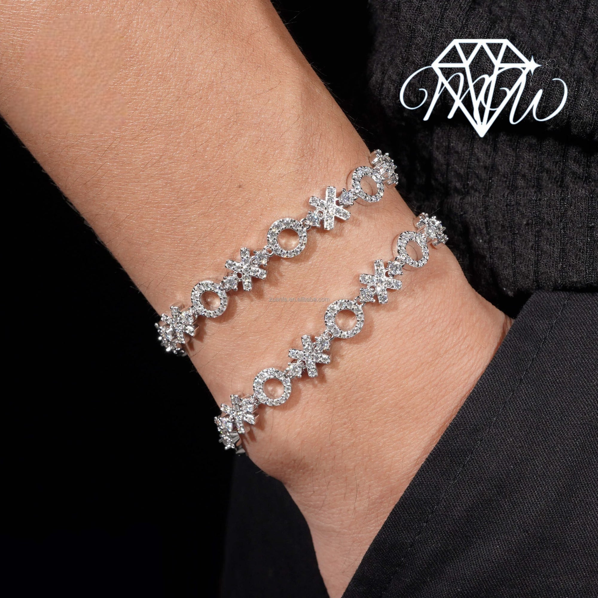 XO Shape Luxury Women’s Tennis Bracelet | VVS1 Moissanite Diamond | 925 Silver Iced Out  Jewelry