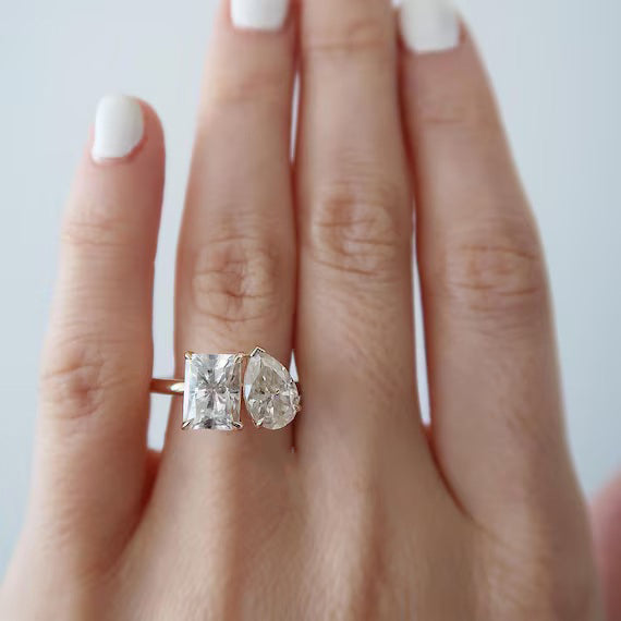 Radiant Cut VVS Moissanite Engagement Ring – 925 Sterling Silver Wedding Ring