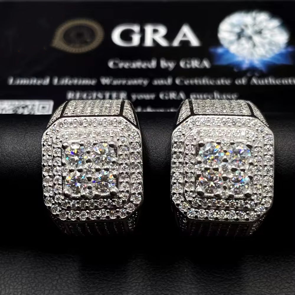 VVS Moissanite Square Style Ring – 925 Sterling Silver