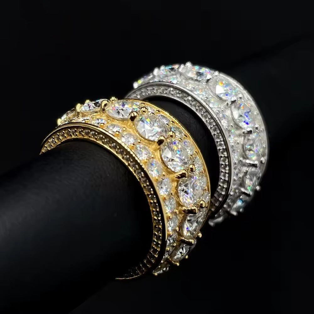 VVS Moissanite Luxury Multi‑Row Eternity Band – 925 Sterling Silver