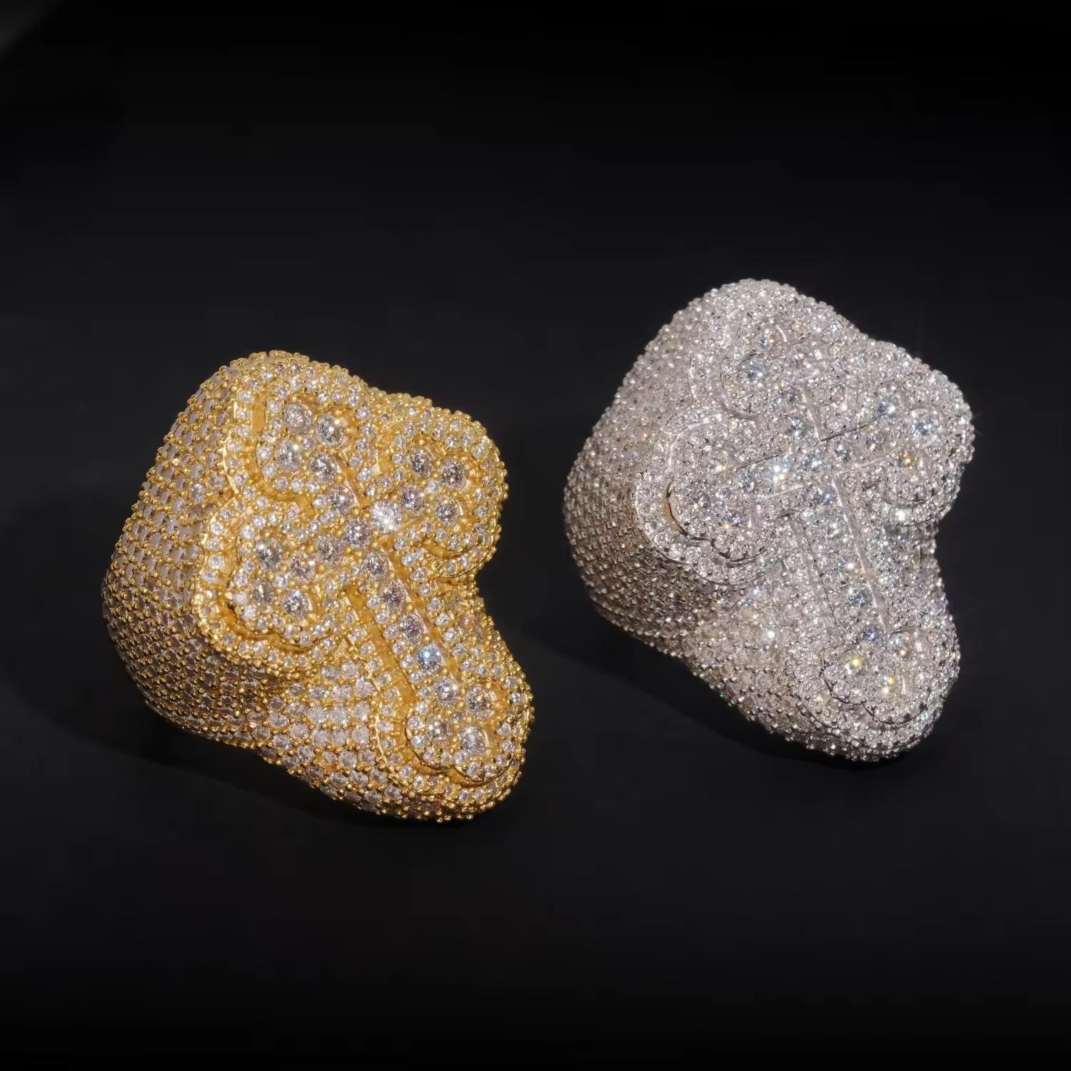 Iced Out Cross Ring - VVS Moissanite Diamond 925 Sterling Silver Custom Jewelry