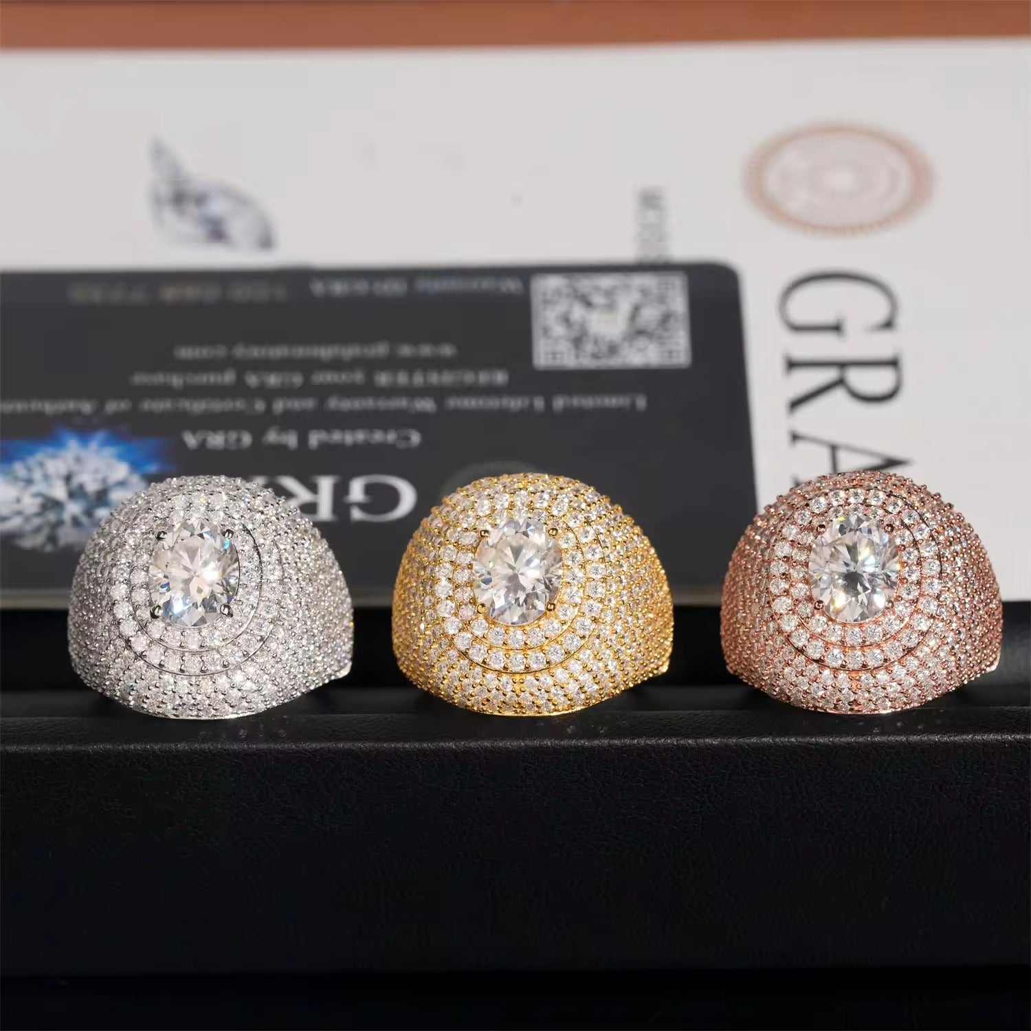 Custom 3ct VVS Moissanite Oval Ring –  Iced Out 925 Sterling Silver