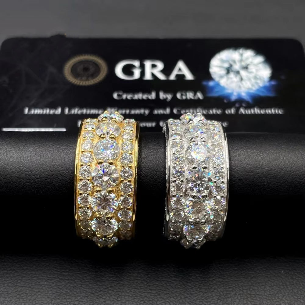 VVS Moissanite Luxury Multi‑Row Eternity Band – 925 Sterling Silver