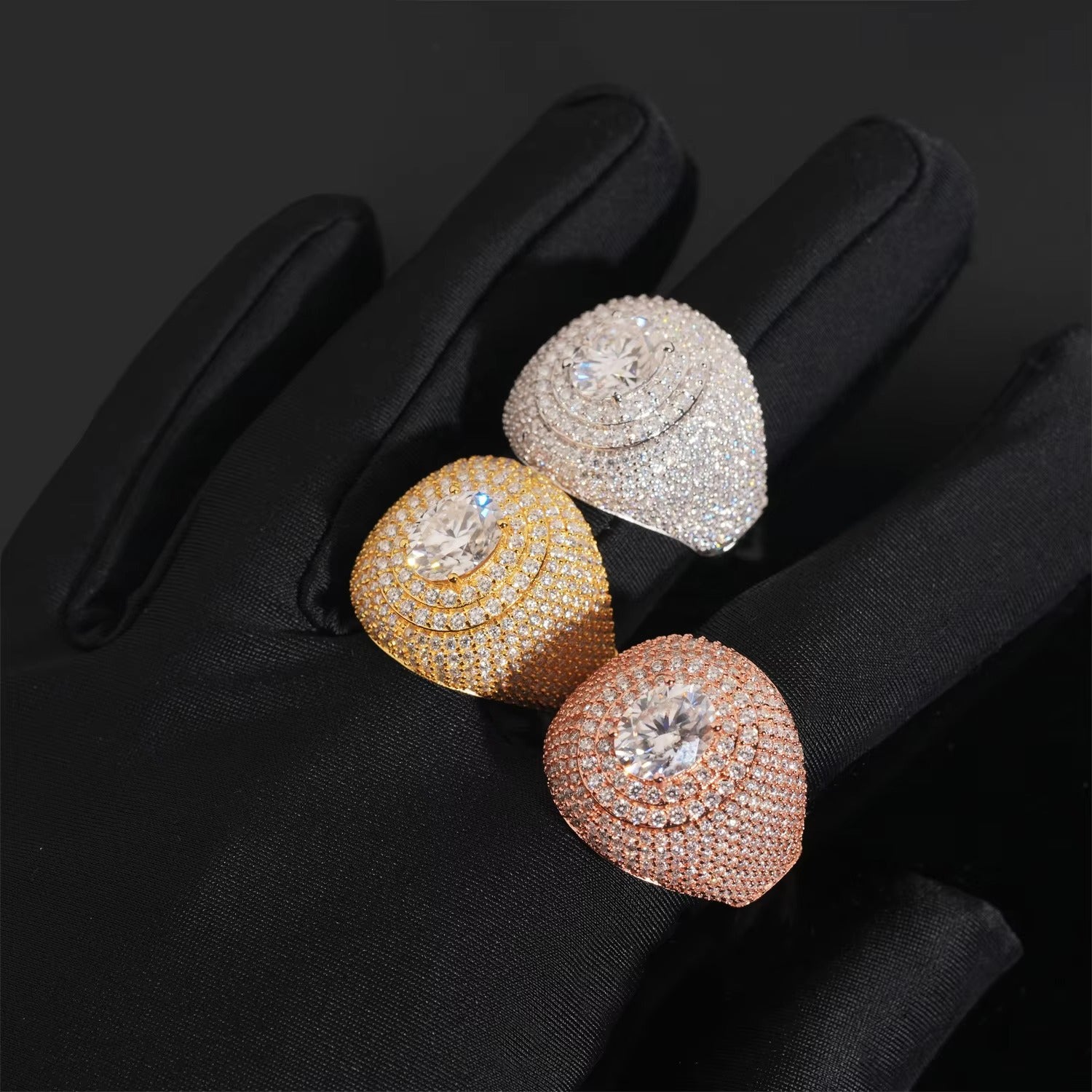 Custom 3ct VVS Moissanite Oval Ring –  Iced Out 925 Sterling Silver