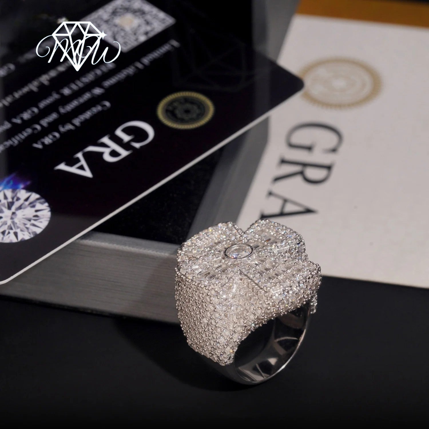 VVS Moissanite Cross Ring – 925 Silver Iced Out Baguette Jewelry