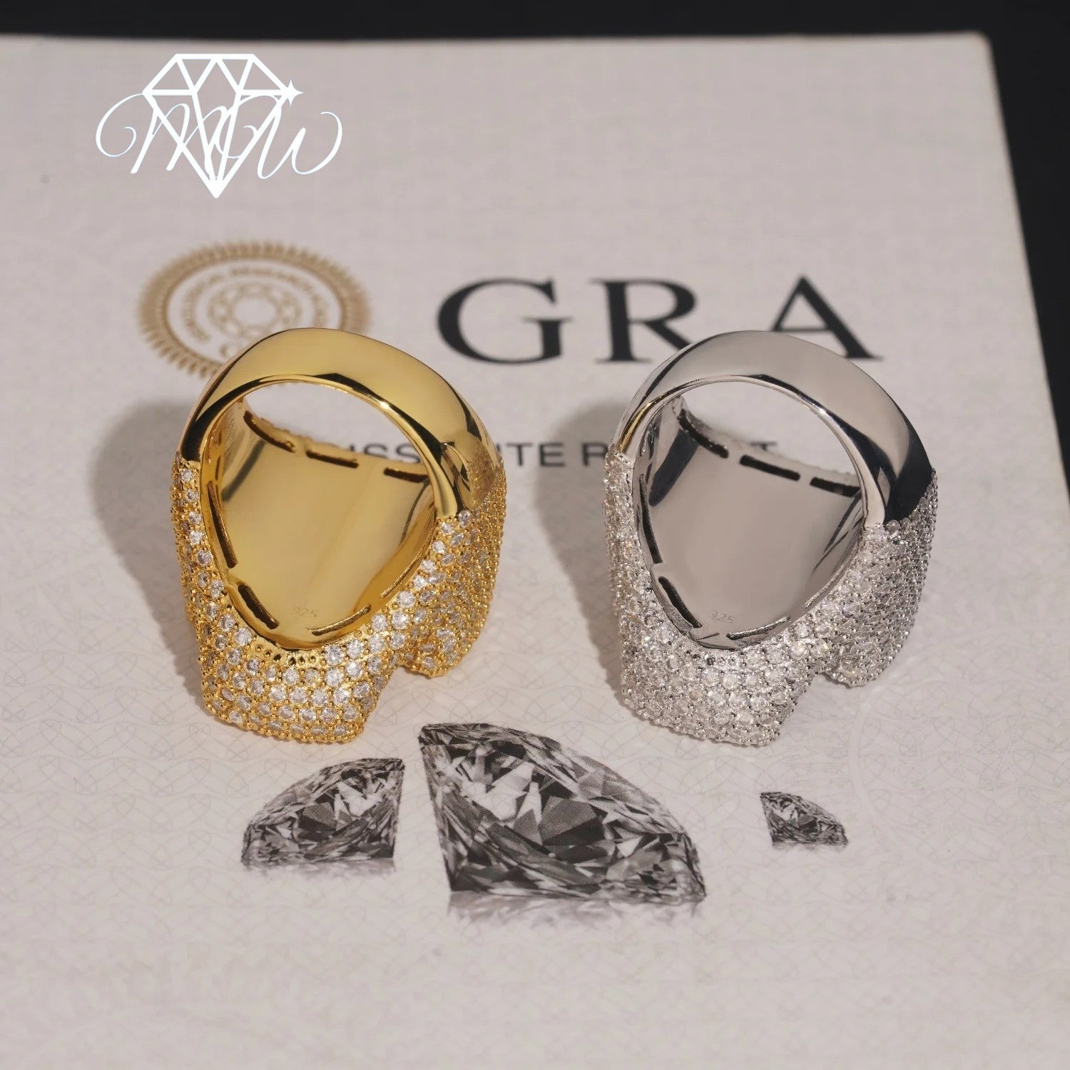 VVS Moissanite Cross Ring – 925 Silver Iced Out Baguette Jewelry